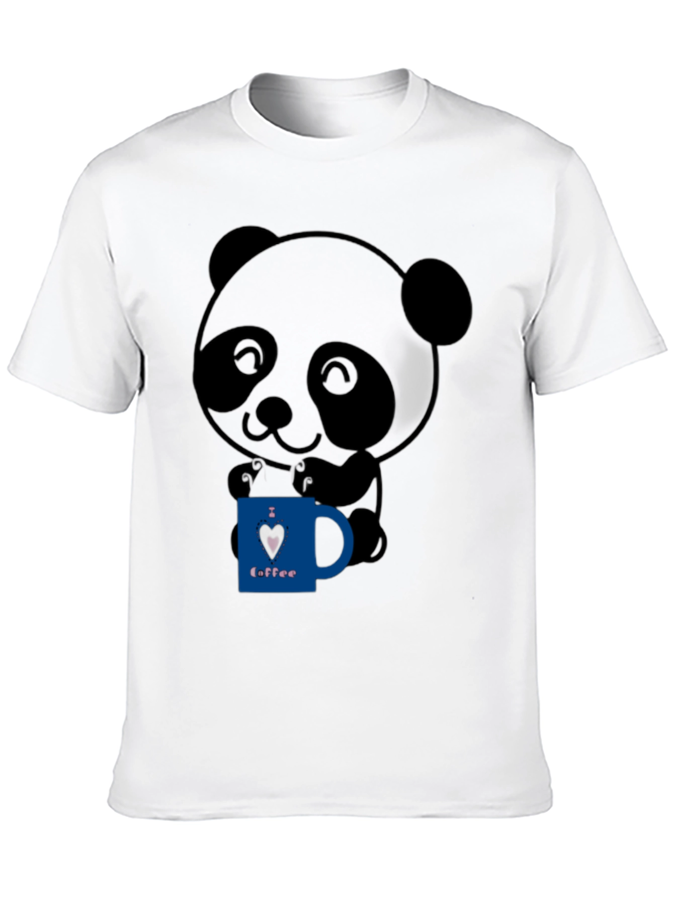 Cute Panda Bear I Love Coffee Graphic T-Shirt