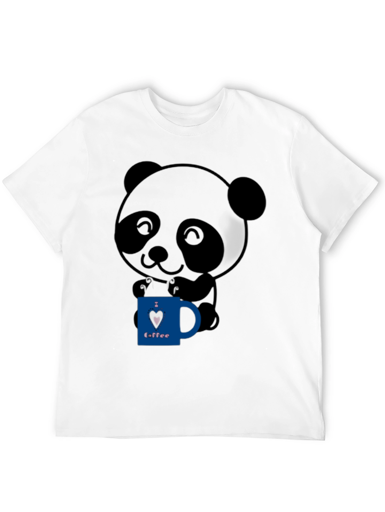 Cute Panda Bear I Love Coffee Graphic T-Shirt