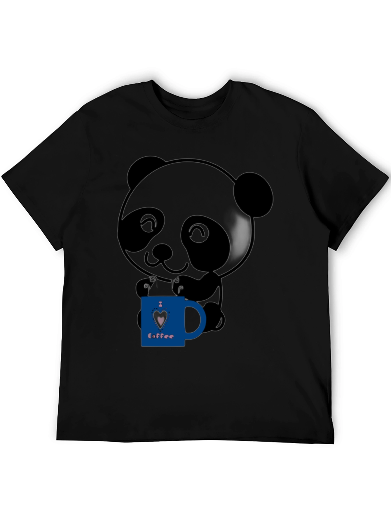 Cute Panda Bear I Love Coffee Graphic T-Shirt