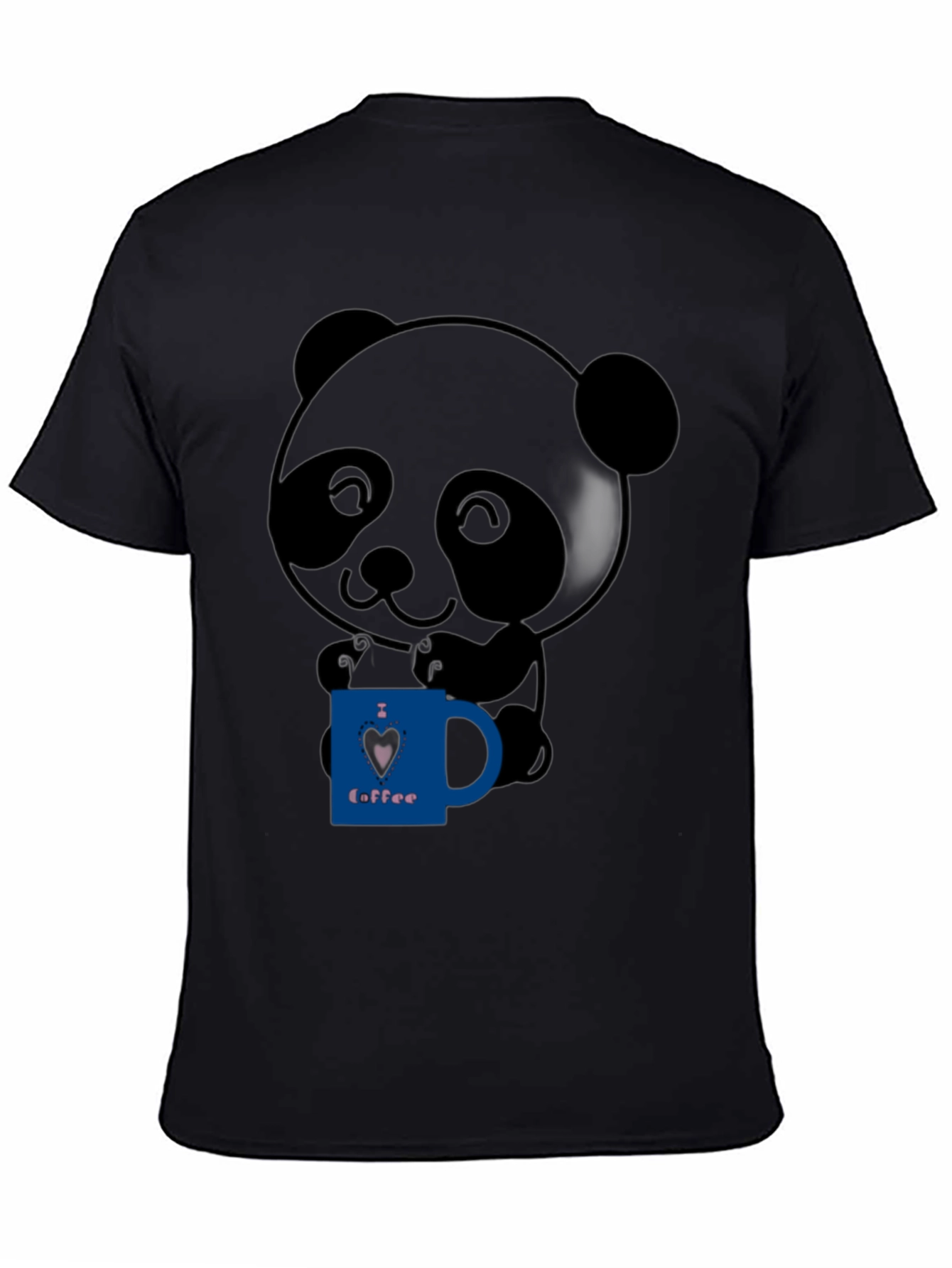 Cute Panda Bear I Love Coffee Graphic T-Shirt