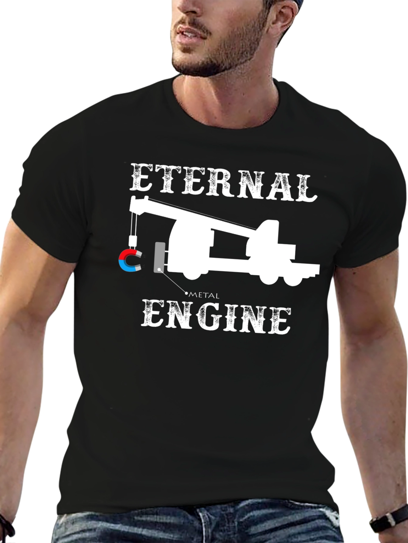 Eternal Metal Engine T-Shirt: Perpetual Motion Design
