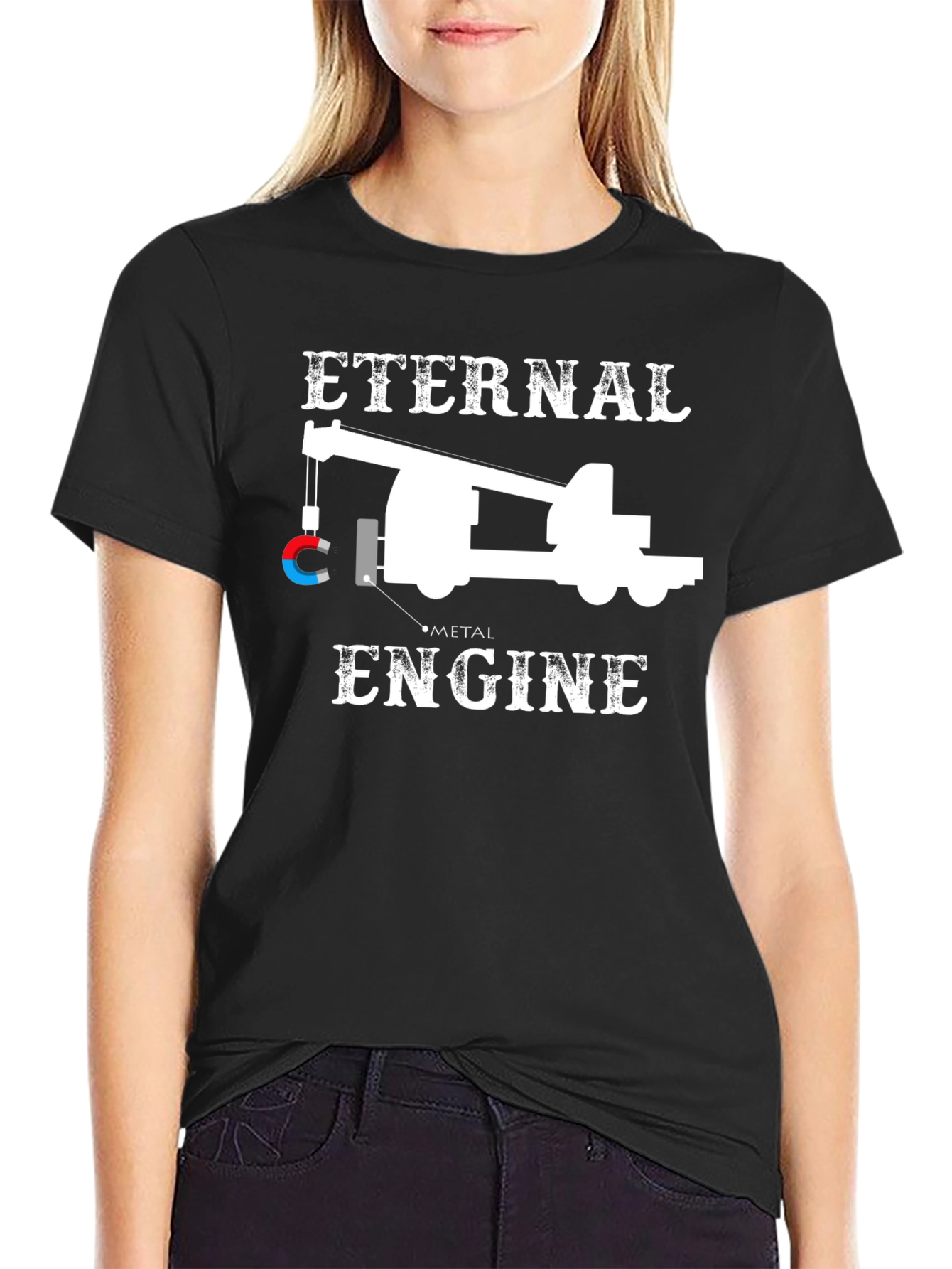 Eternal Metal Engine T-Shirt: Perpetual Motion Design