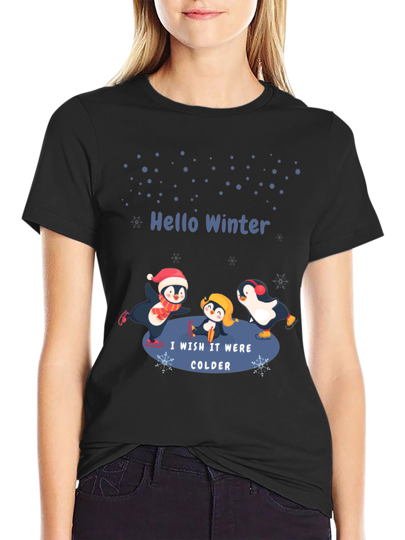 Winter Penguin Graphic T-Shirt
