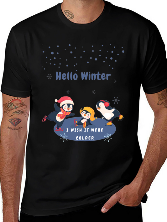 Winter Penguin Graphic T-Shirt