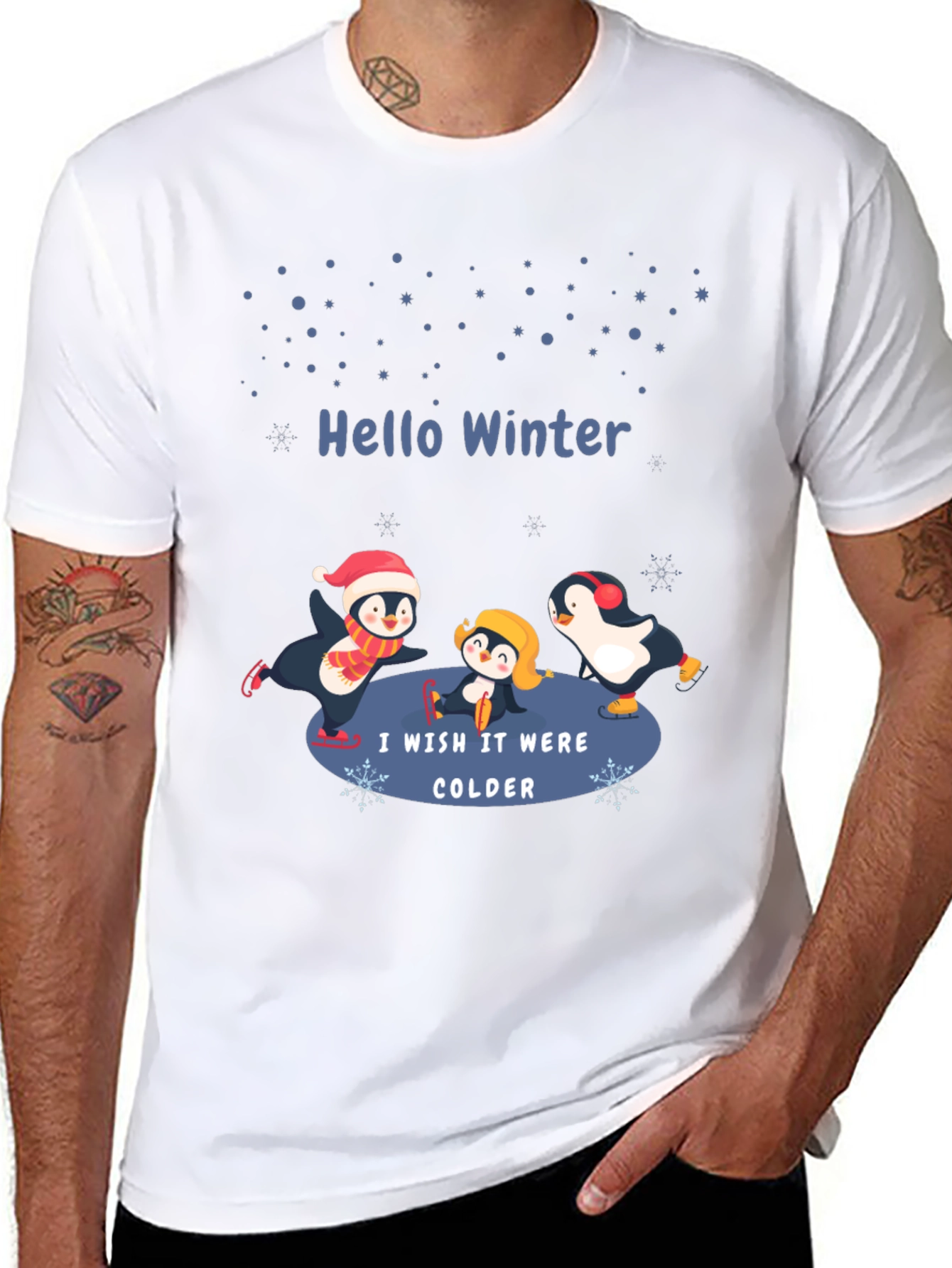 Winter Penguin Graphic T-Shirt
