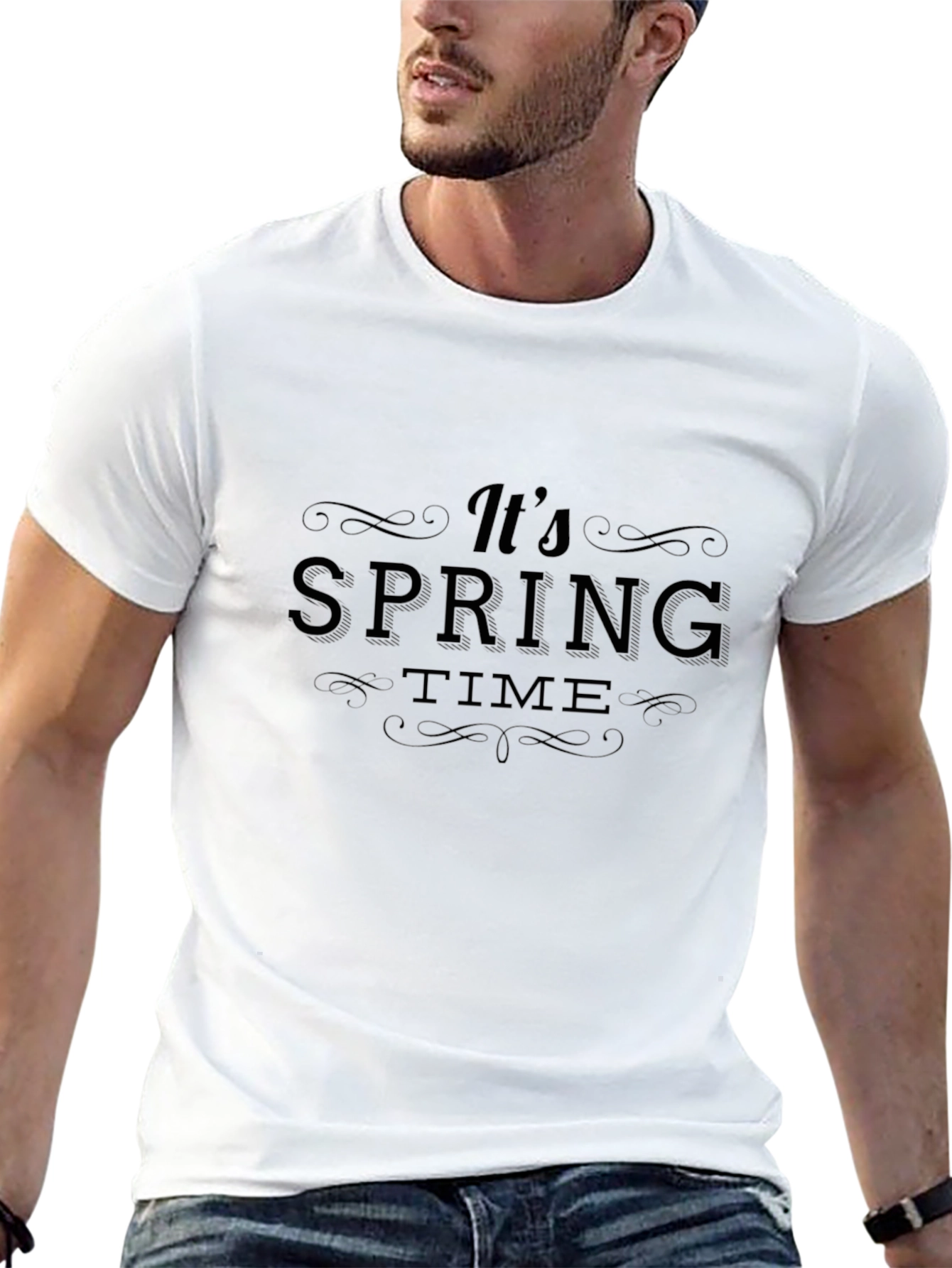 Its Spring Time Graphic Tee - Black Crew Neck