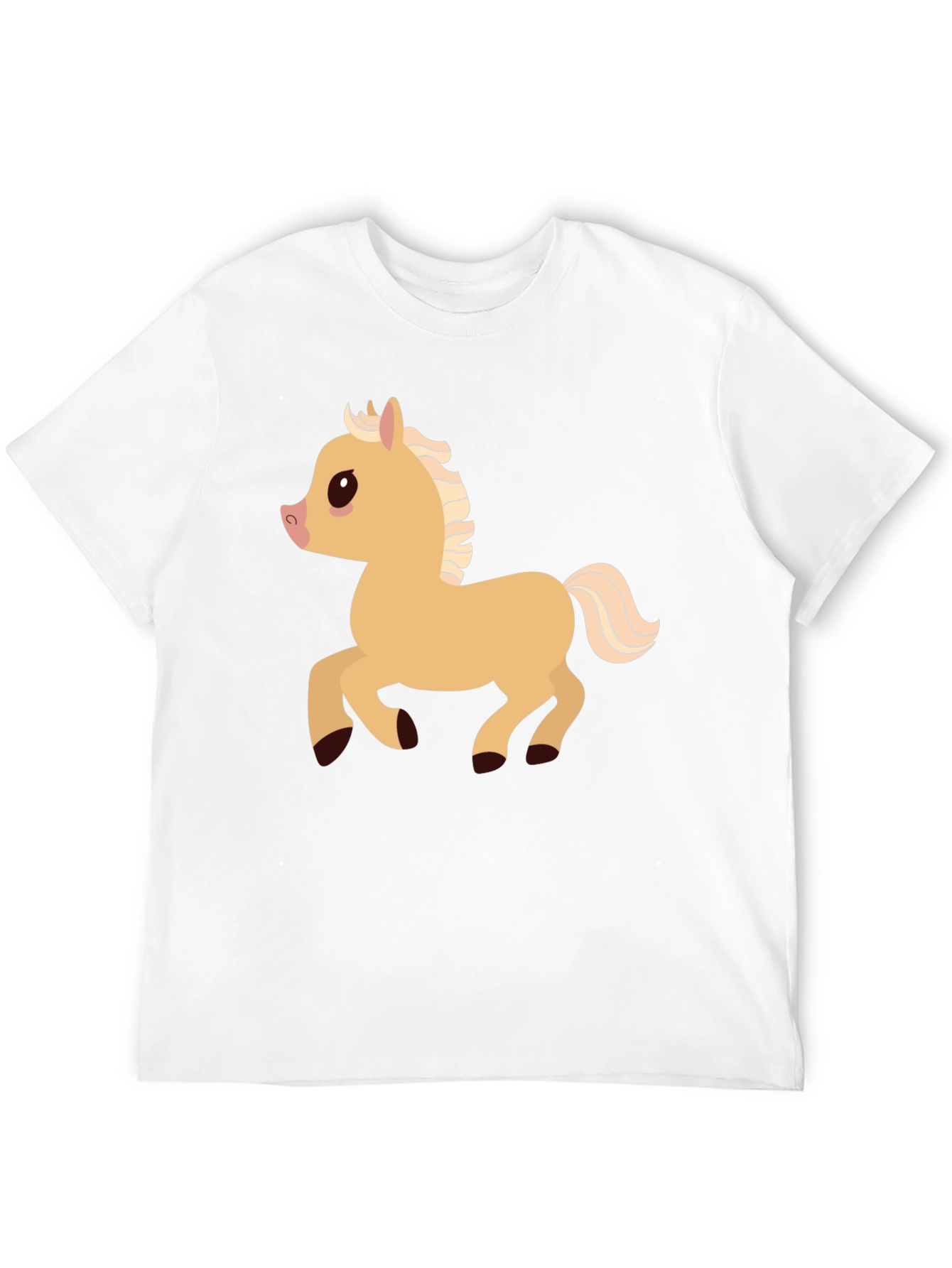 Cartoon Pony Graphic T-Shirt - Black Casual Tee