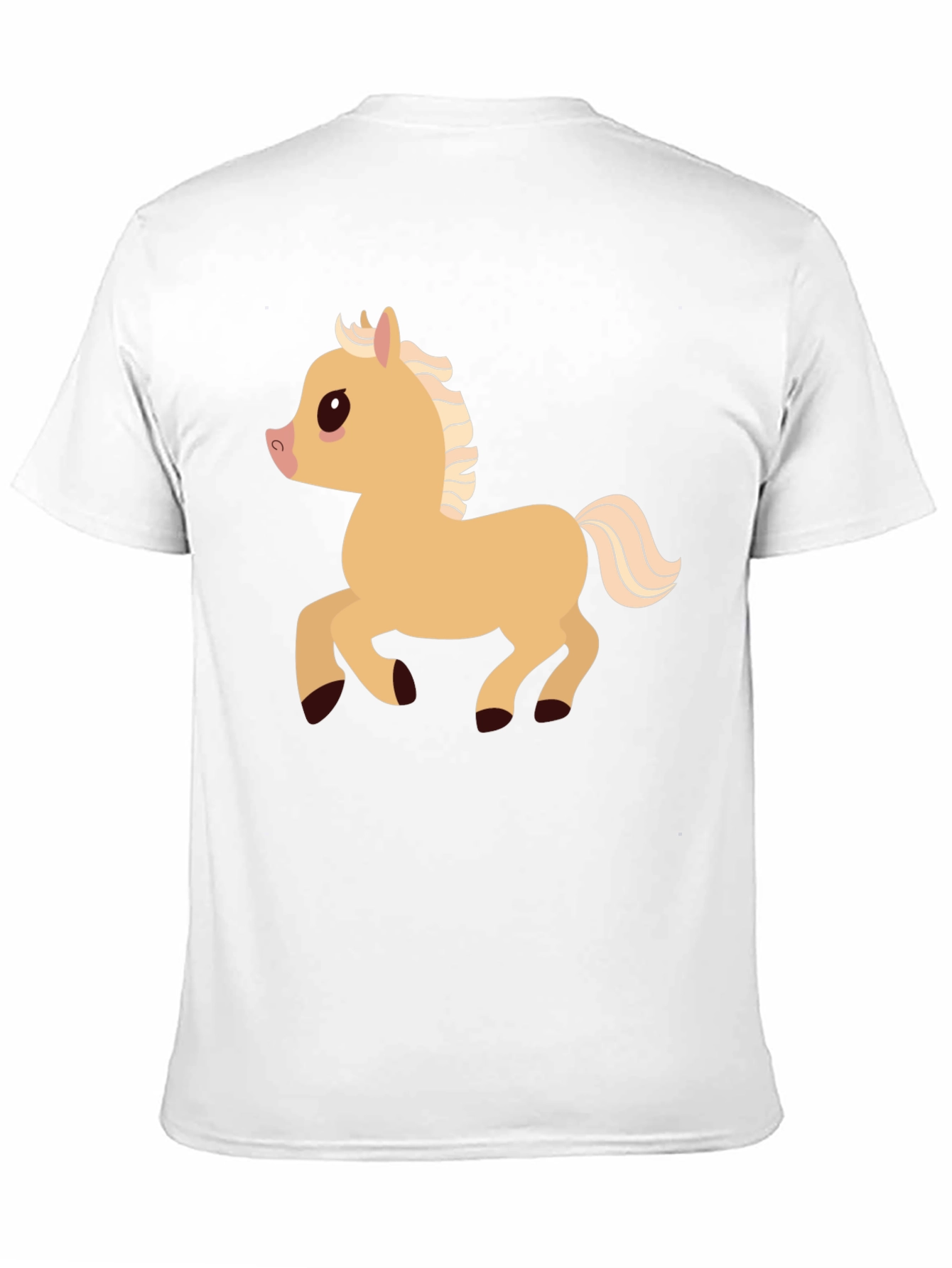 Cartoon Pony Graphic T-Shirt - Black Casual Tee