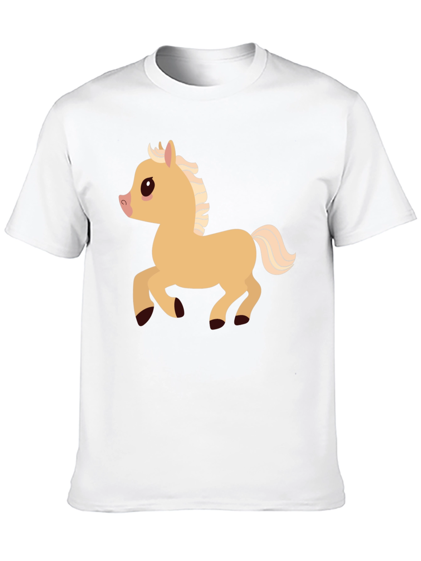 Cartoon Pony Graphic T-Shirt - Black Casual Tee