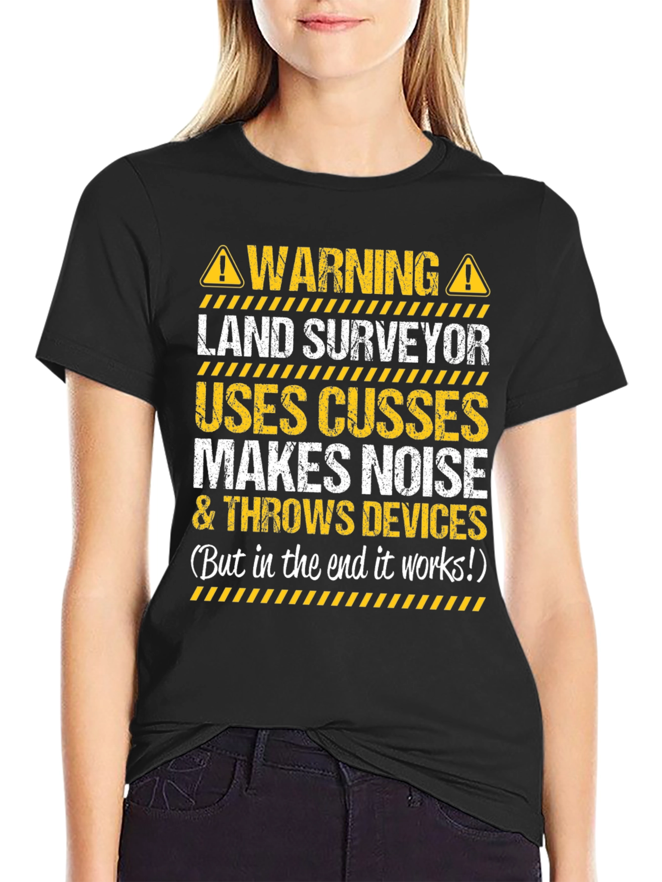 Warning Land Surveyor Funny T-Shirt