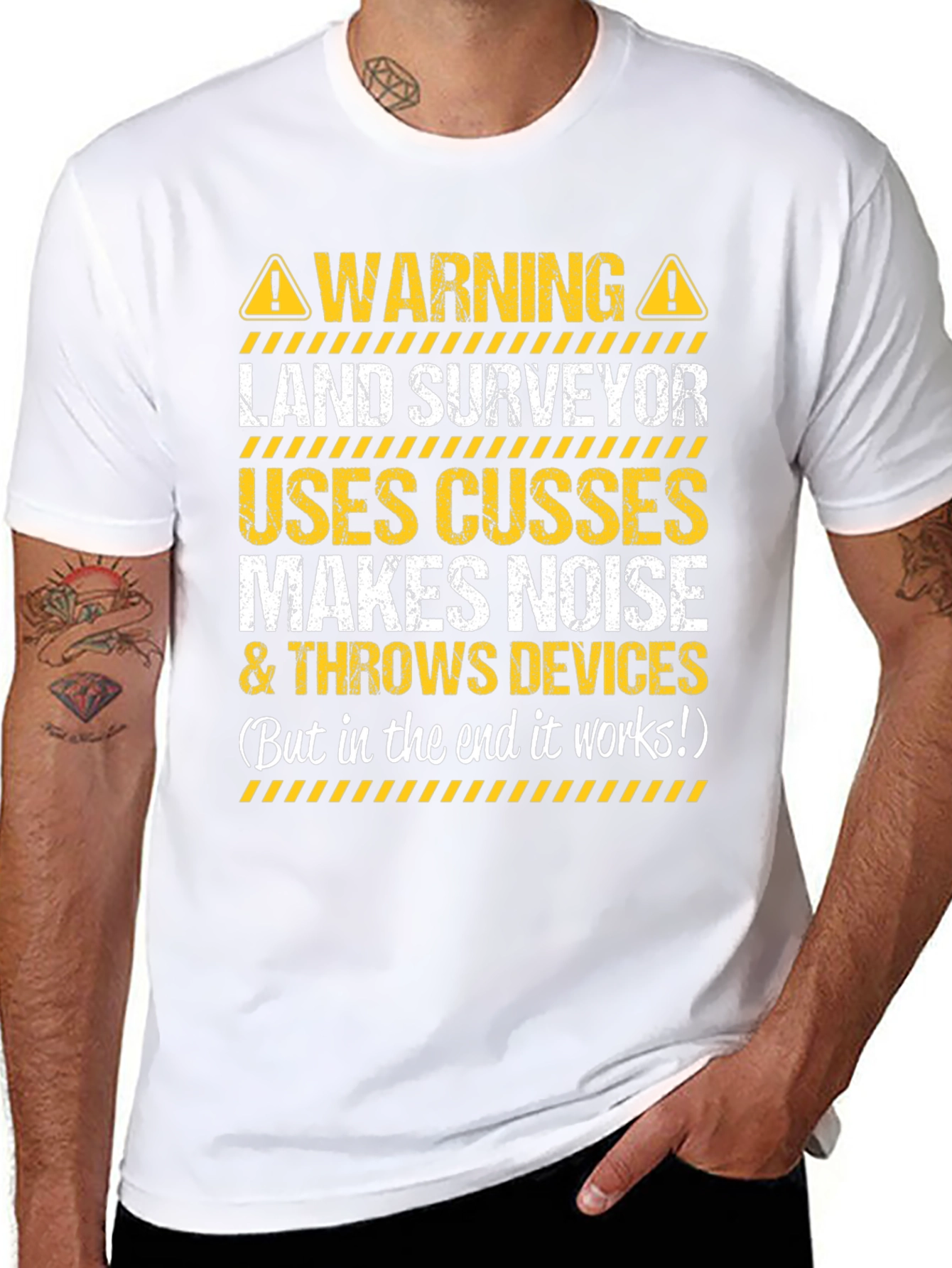 Warning Land Surveyor Funny T-Shirt