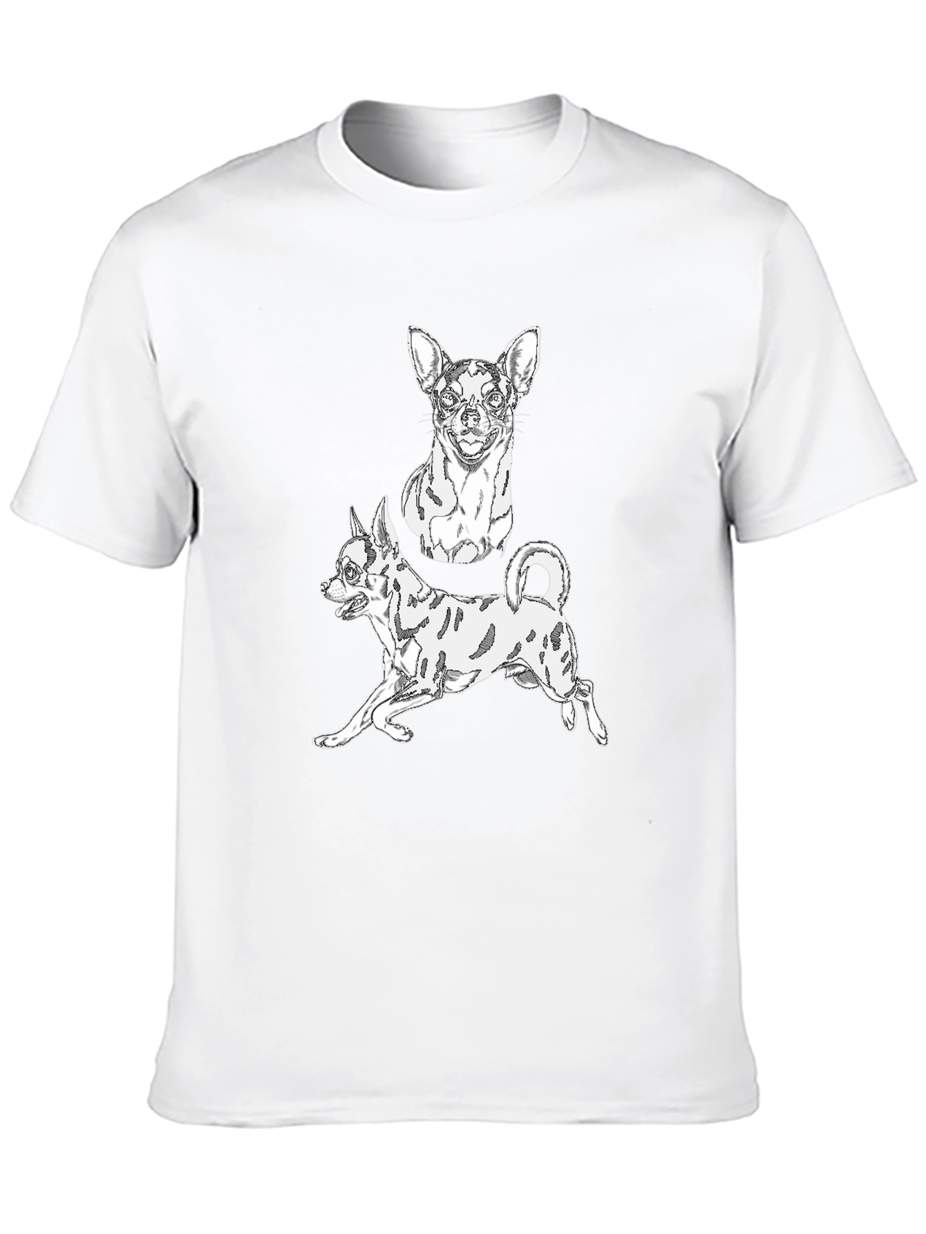 Chihuahua Graphic Tee - Black Cotton Blend Casual T-Shirt