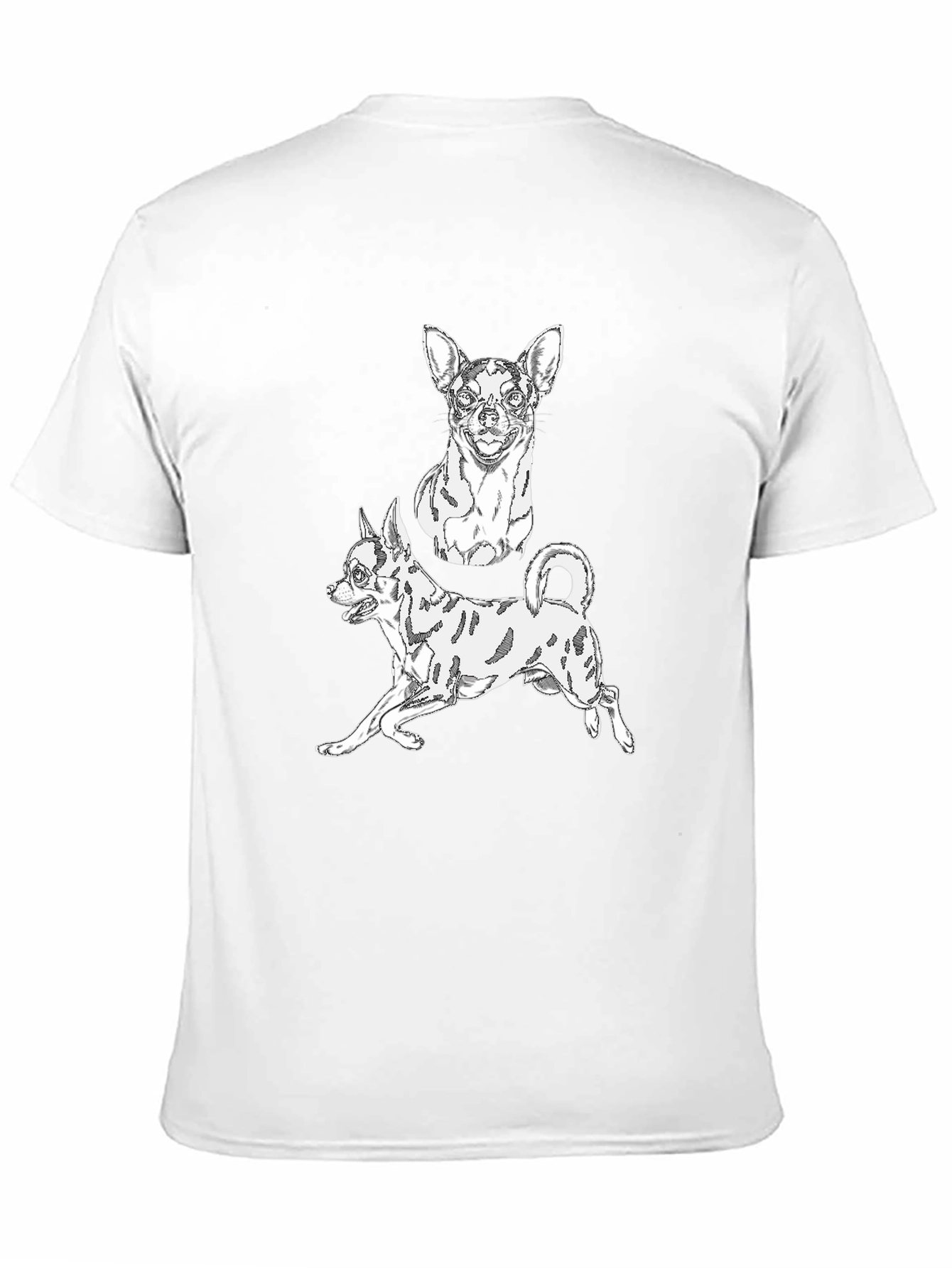 Chihuahua Graphic Tee - Black Cotton Blend Casual T-Shirt