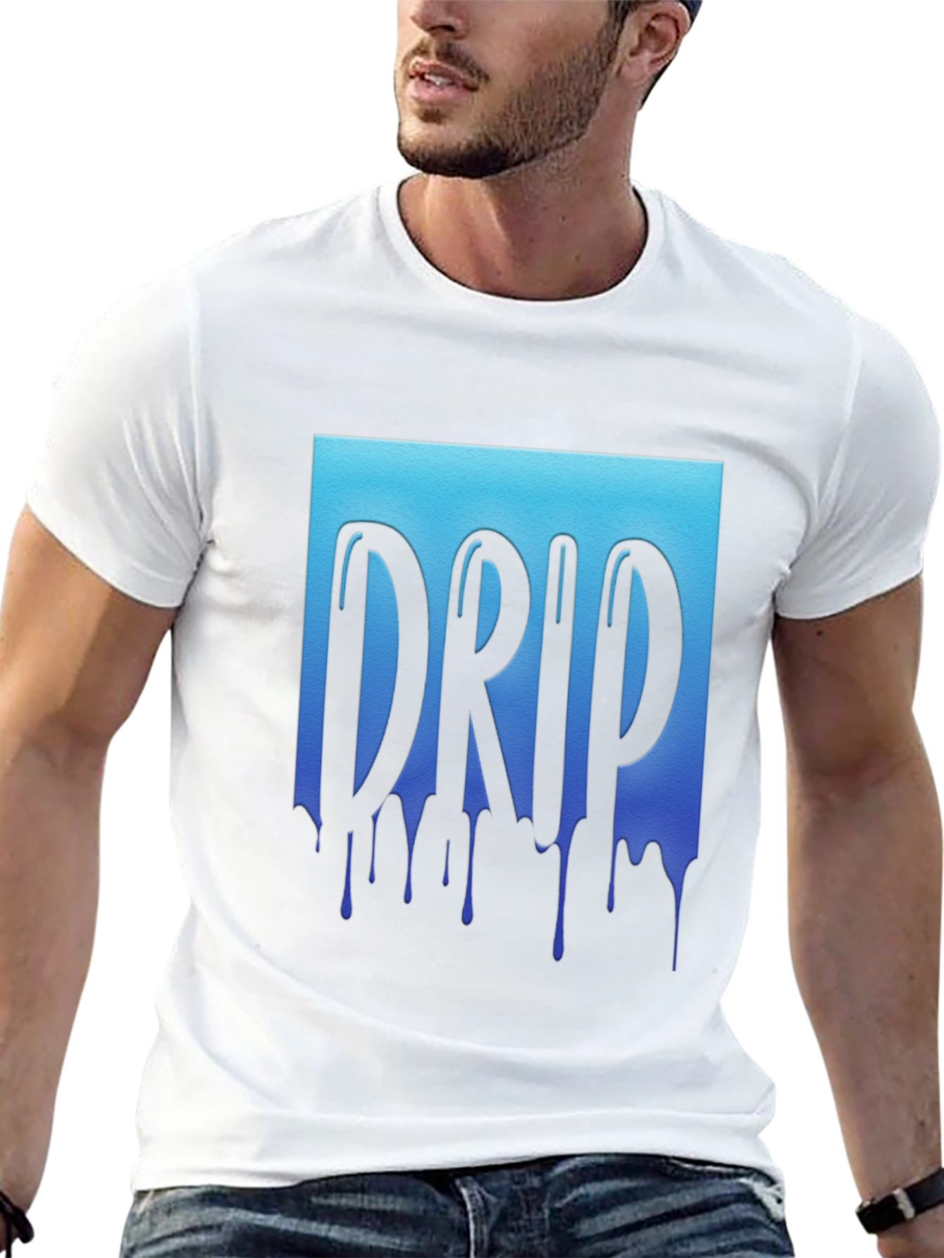 Drip Graphic Tee - Cool Blue Design