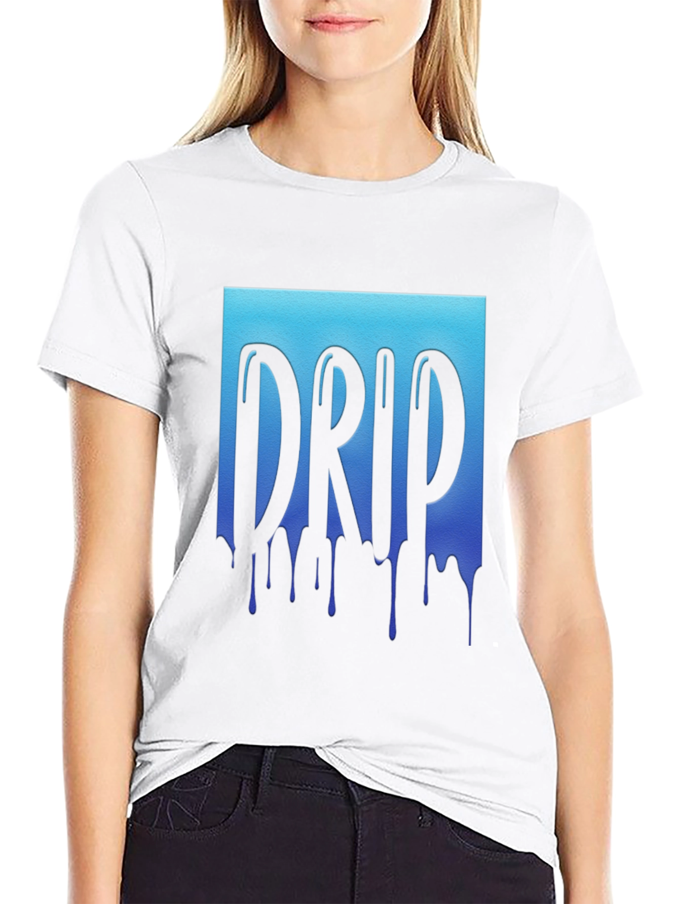 Drip Graphic Tee - Cool Blue Design