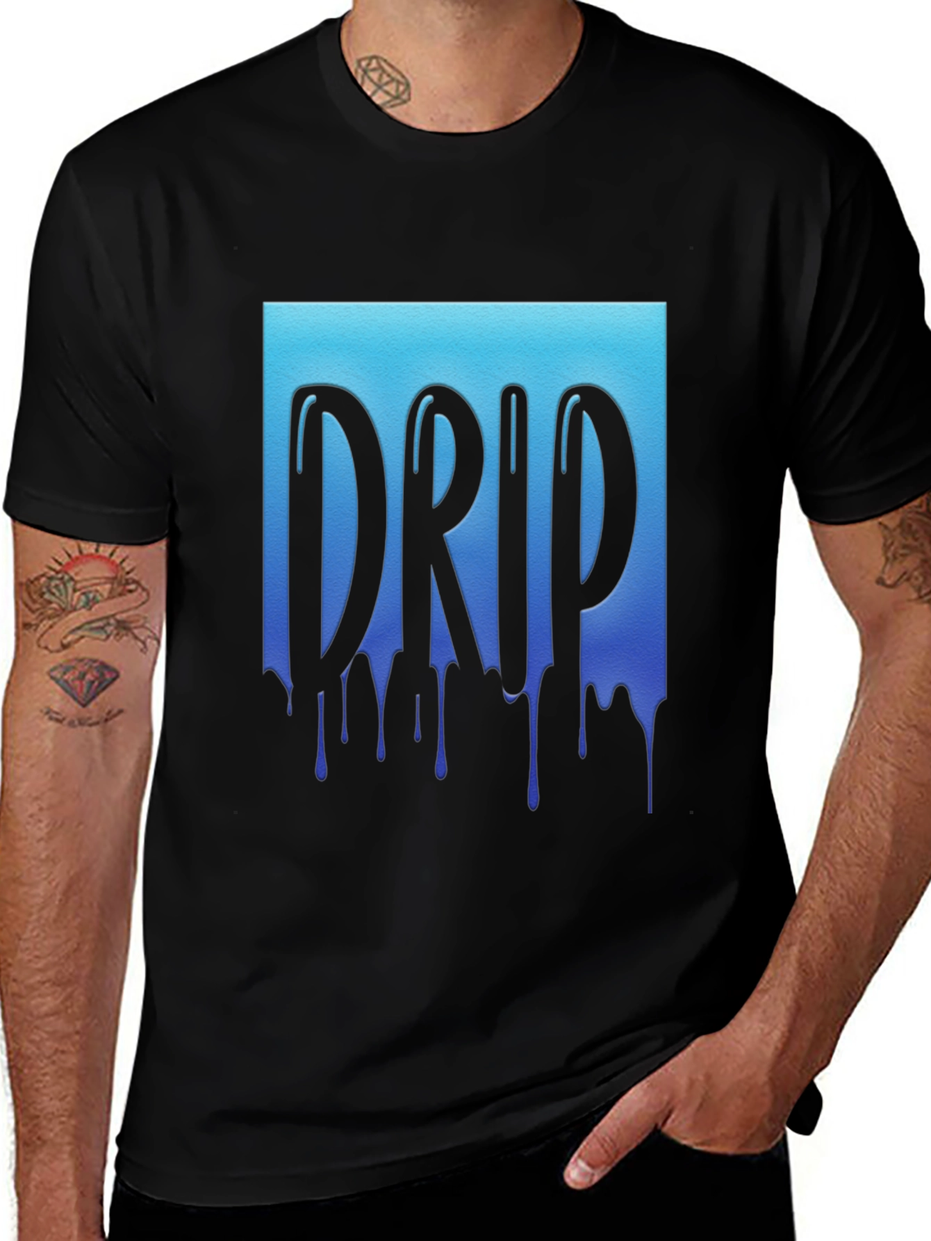 Drip Graphic Tee - Cool Blue Design