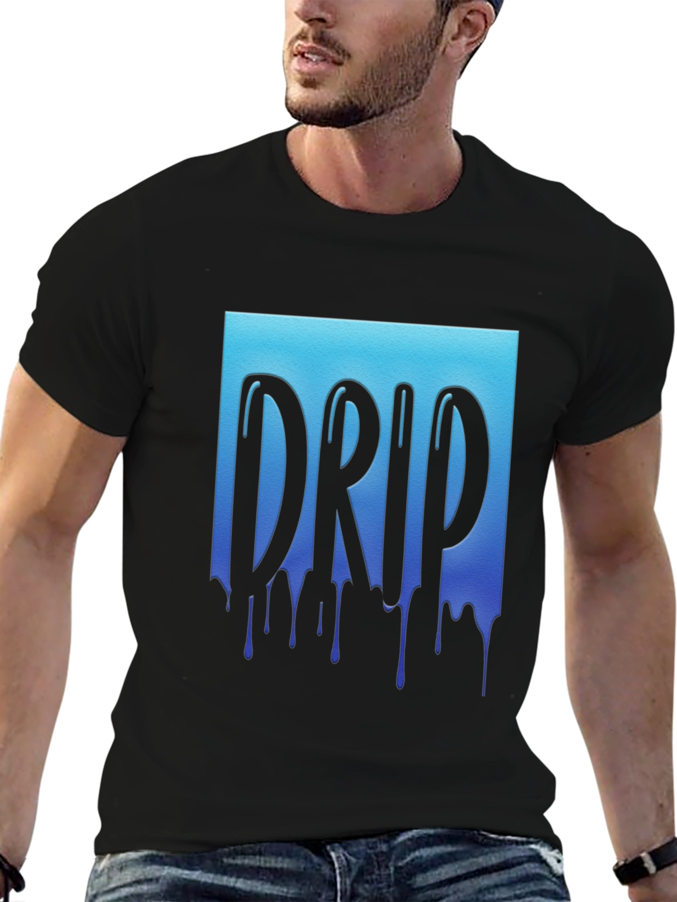 Drip Graphic Tee - Cool Blue Design
