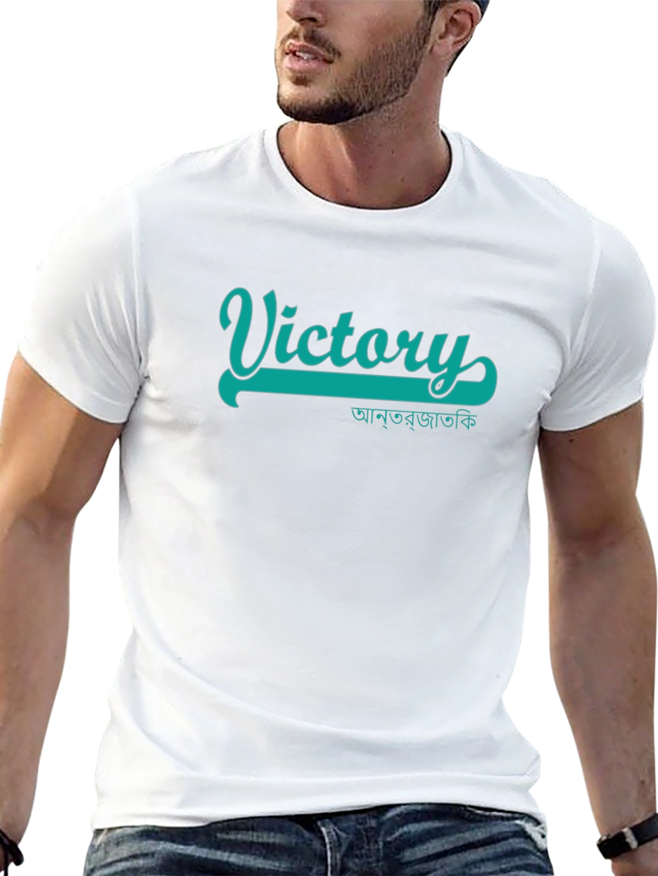 Victory Graphic Tee - Stylish Black Cotton T-Shirt