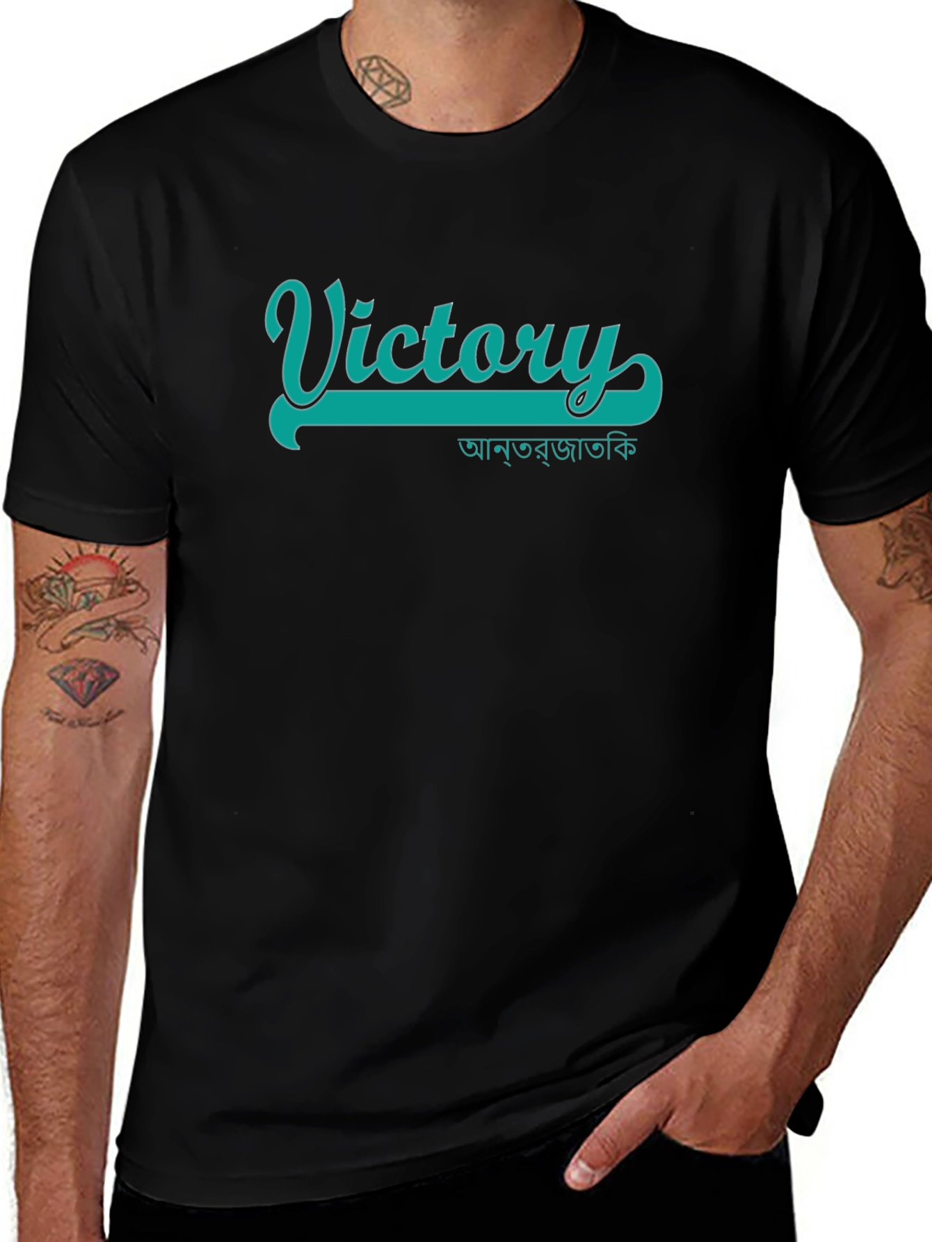 Victory Graphic Tee - Stylish Black Cotton T-Shirt