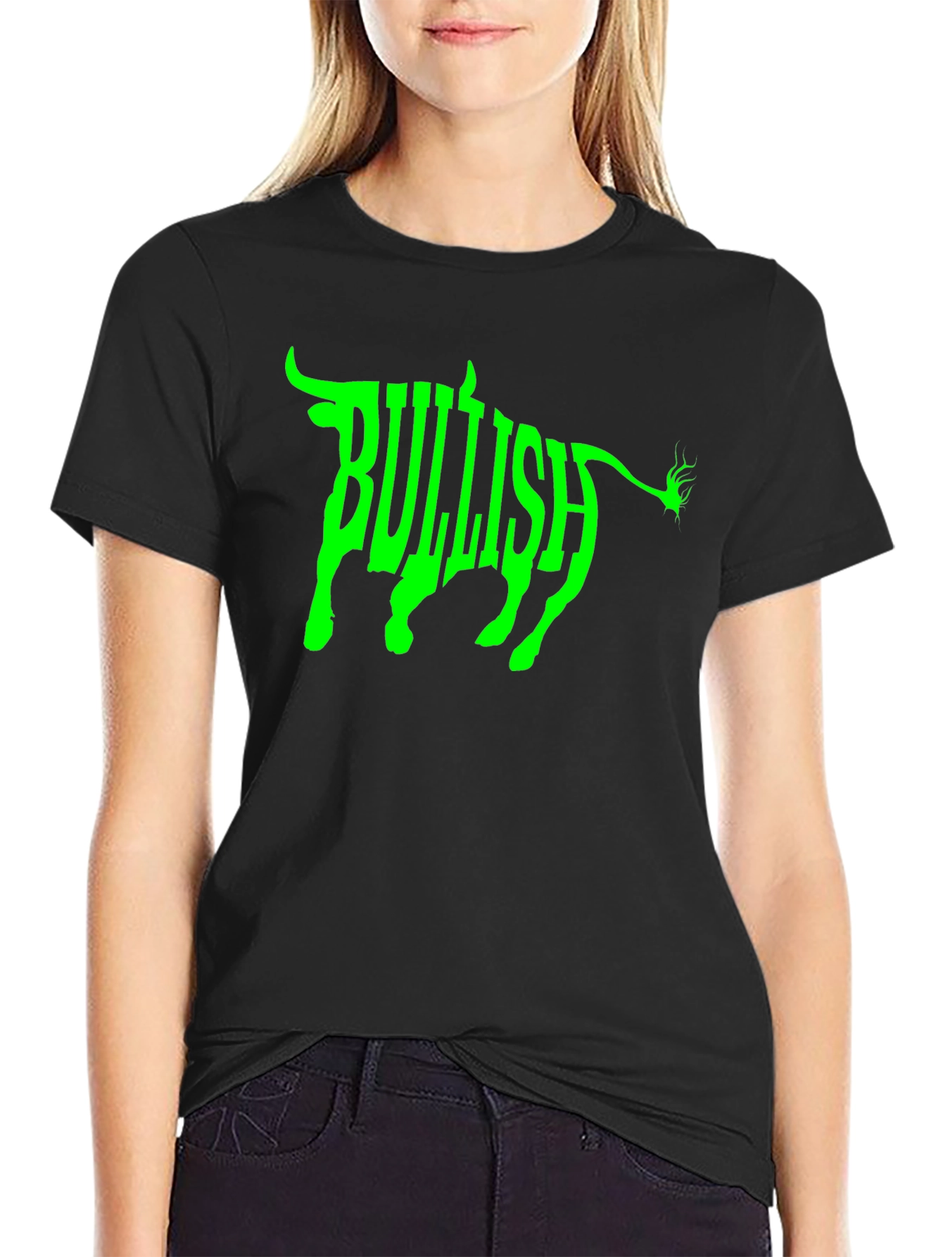 Bullish Graphic Tee - Black Cotton T-Shirt