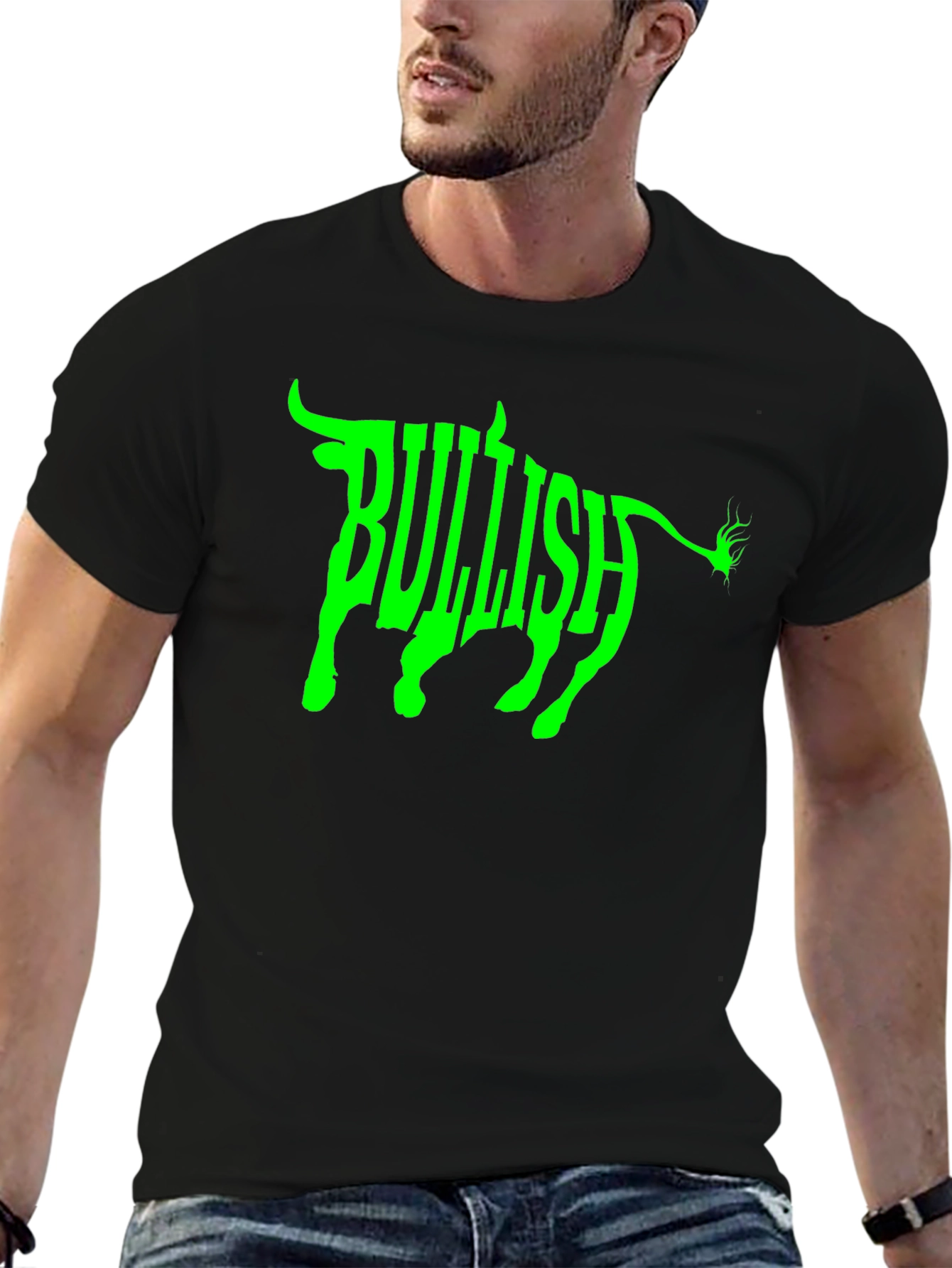 Bullish Graphic Tee - Black Cotton T-Shirt
