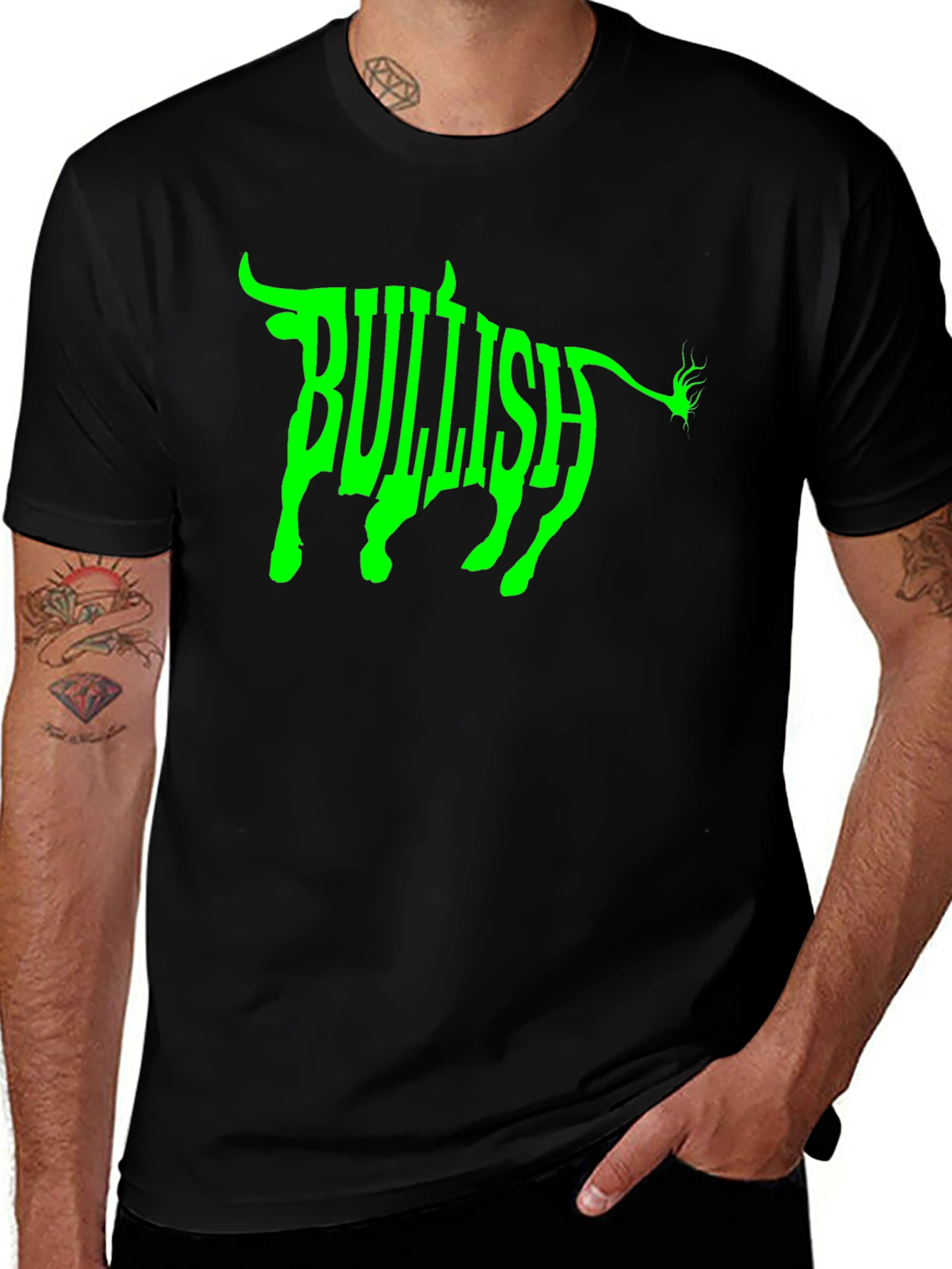 Bullish Graphic Tee - Black Cotton T-Shirt