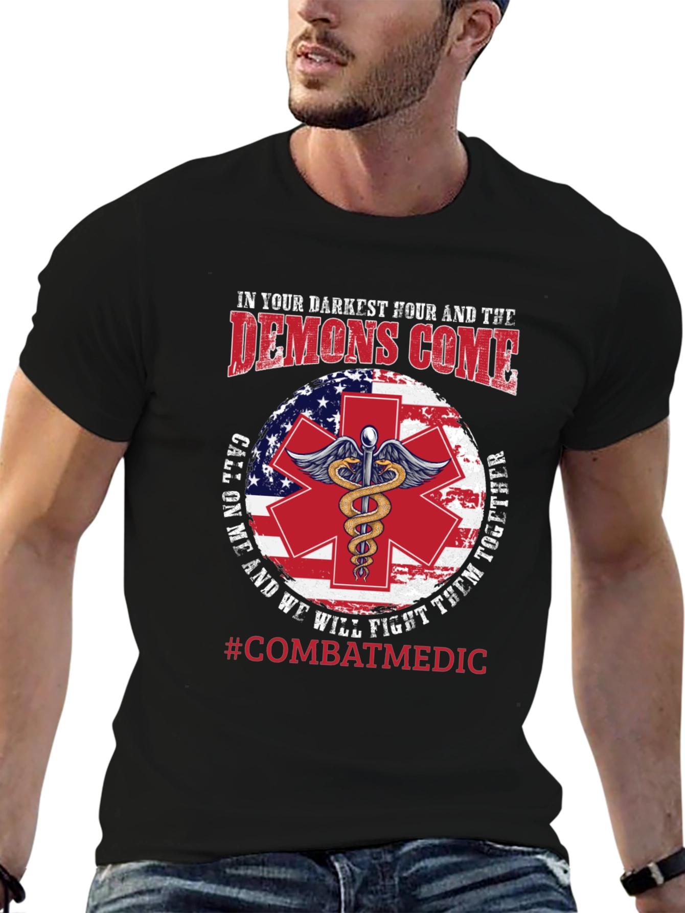 Combat Medic T-Shirt: Darkest Hour Design