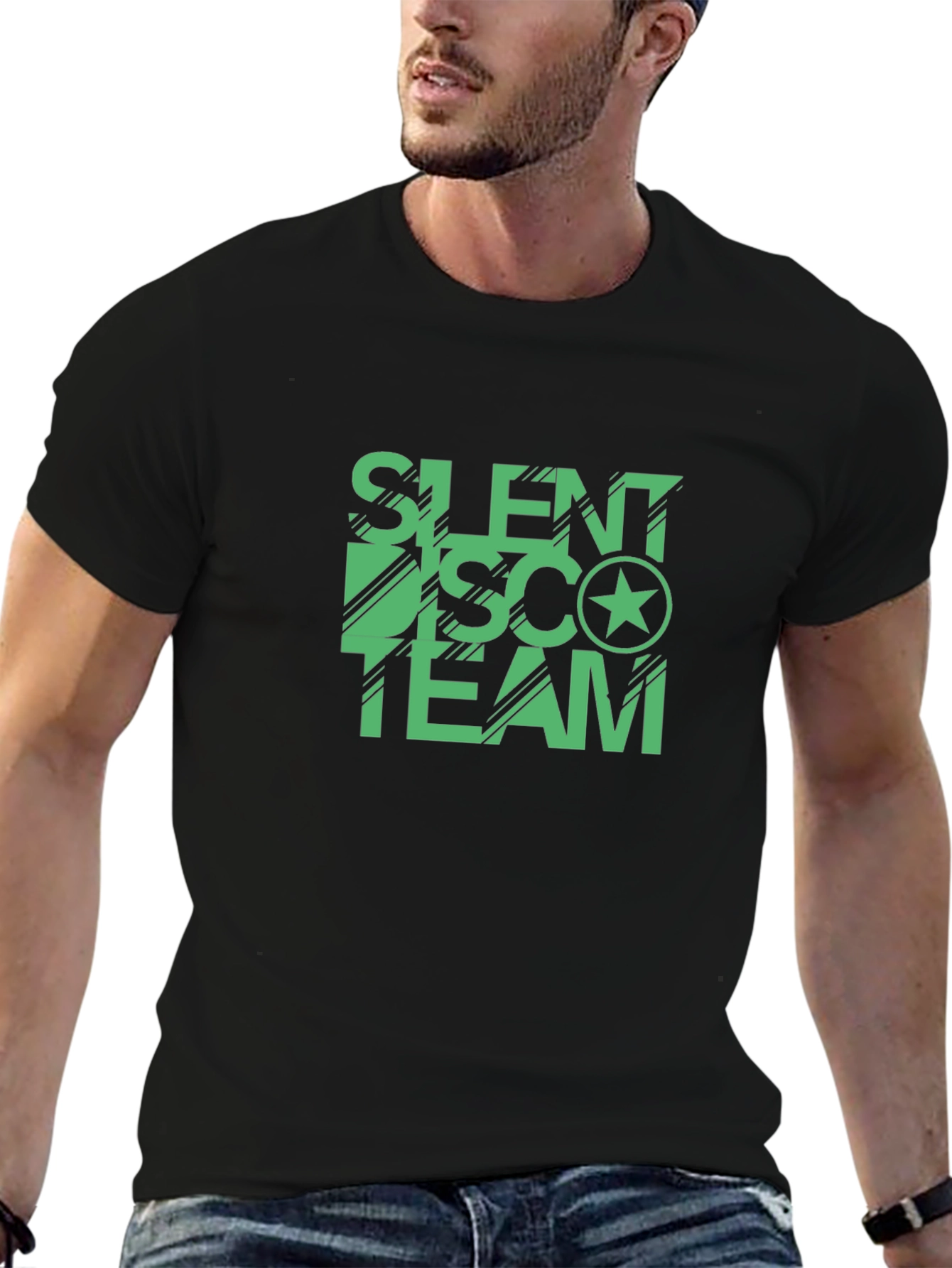 Silent Disco Team Graphic Tee - Black Cotton
