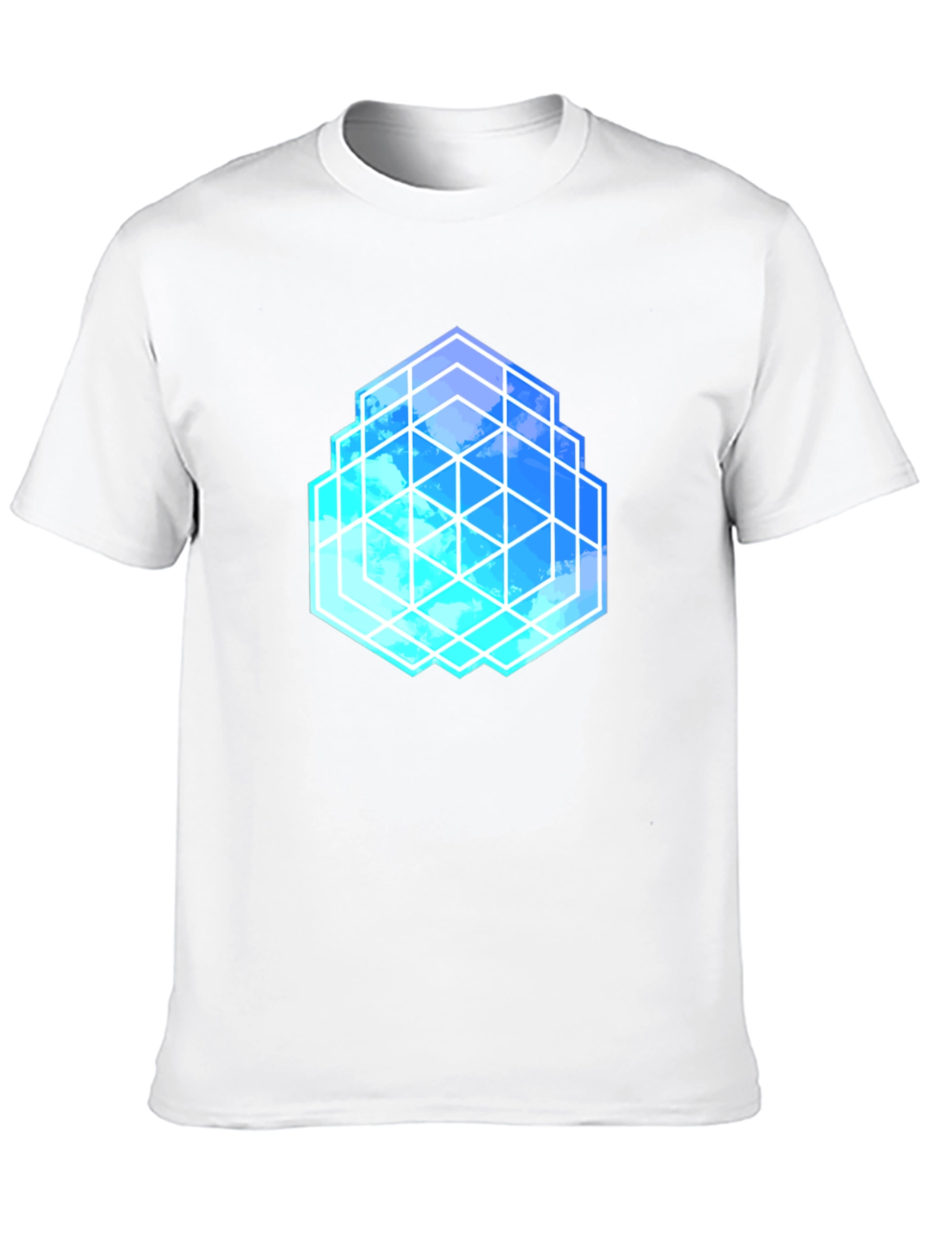 Geometric Cloud Cube T-Shirt - Stylish Graphic Tee