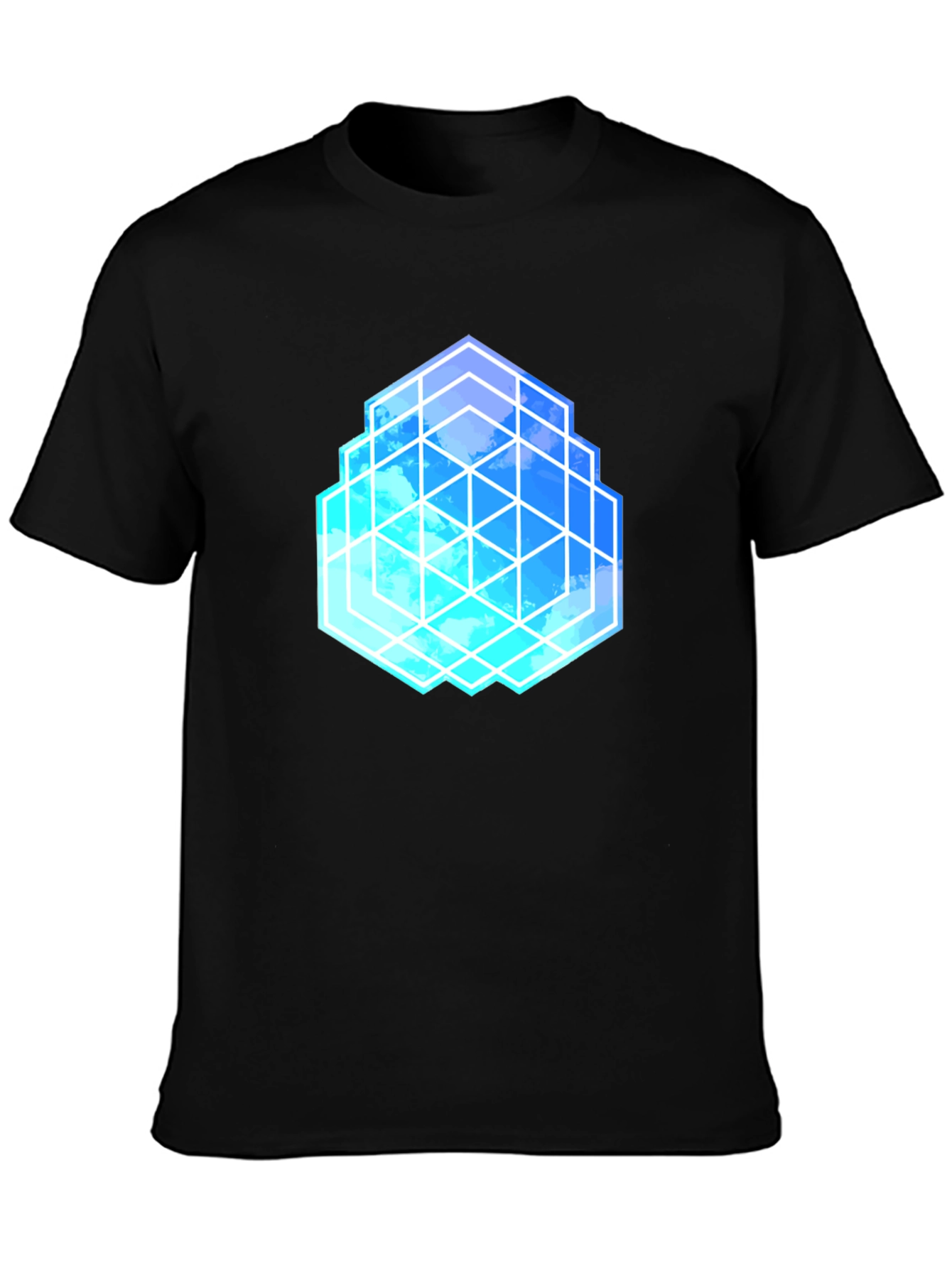 Geometric Cloud Cube T-Shirt - Stylish Graphic Tee
