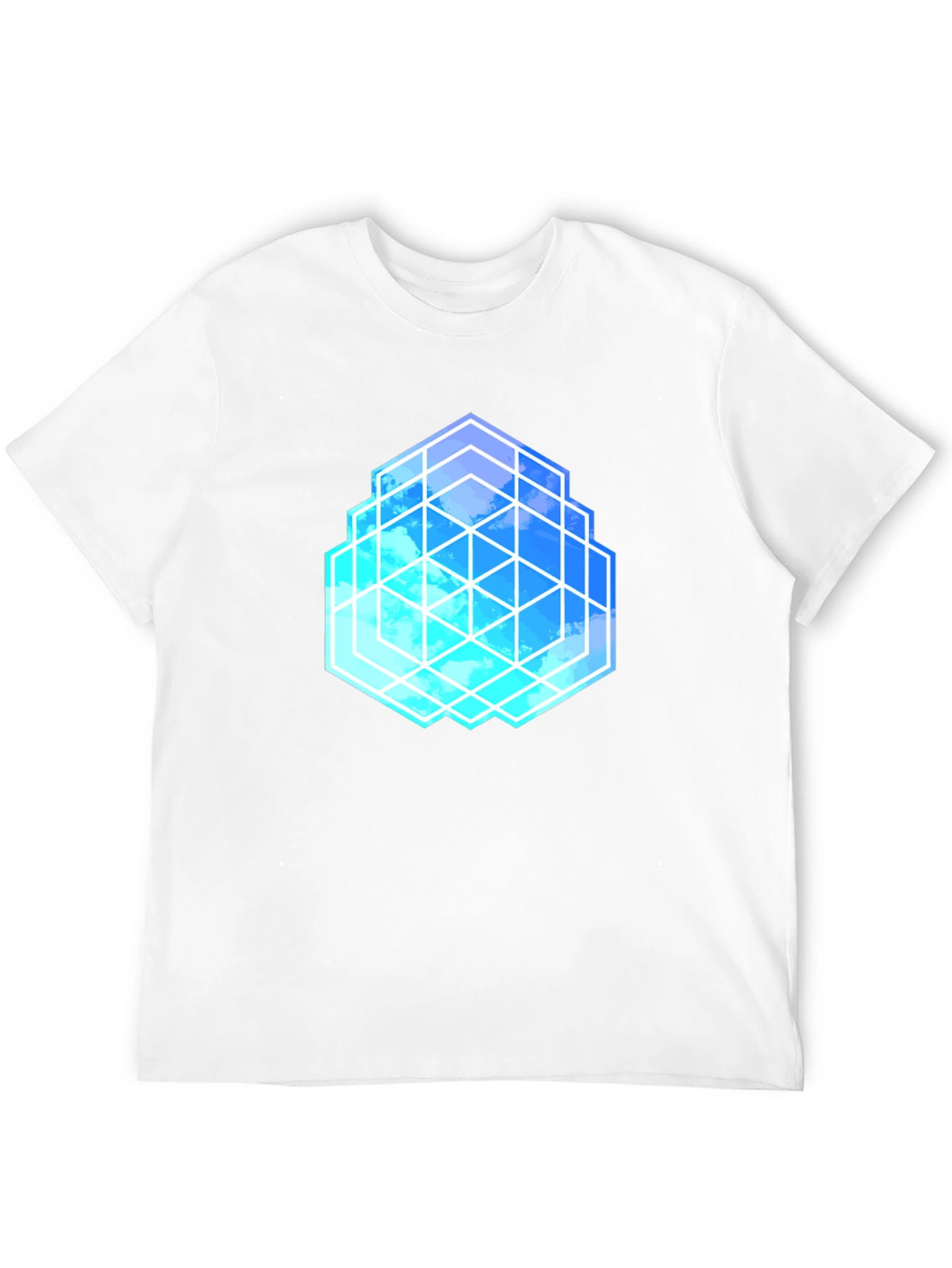 Geometric Cloud Cube T-Shirt - Stylish Graphic Tee