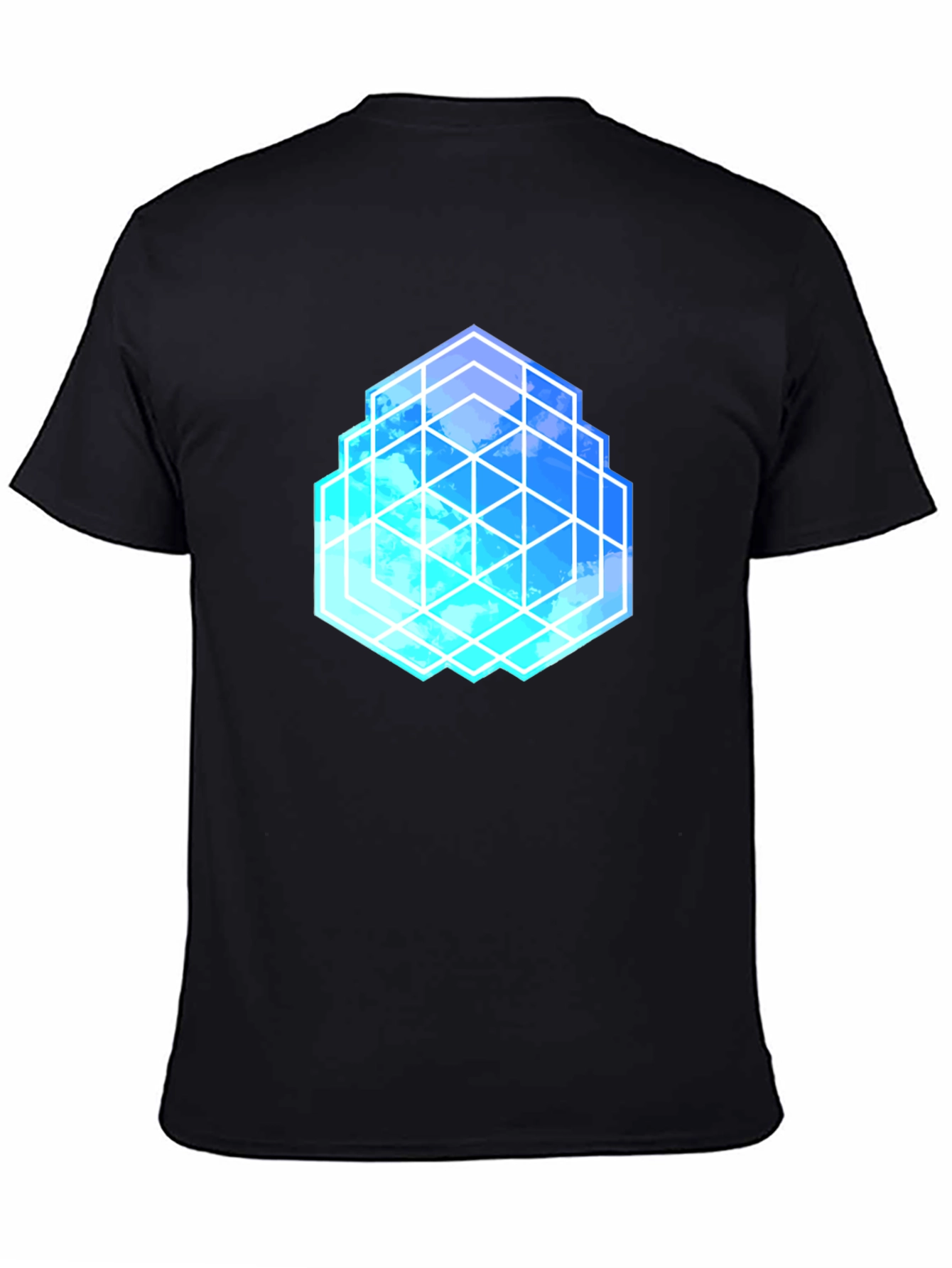 Geometric Cloud Cube T-Shirt - Stylish Graphic Tee