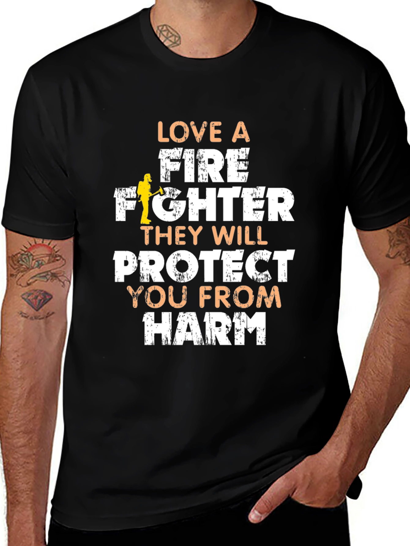 Firefighter Love T-Shirt - Protect You From Harm