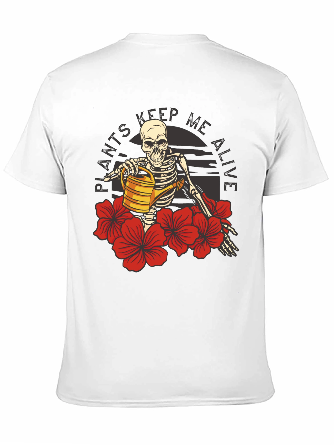 Plants Keep Me Alive Skeleton Graphic Tee