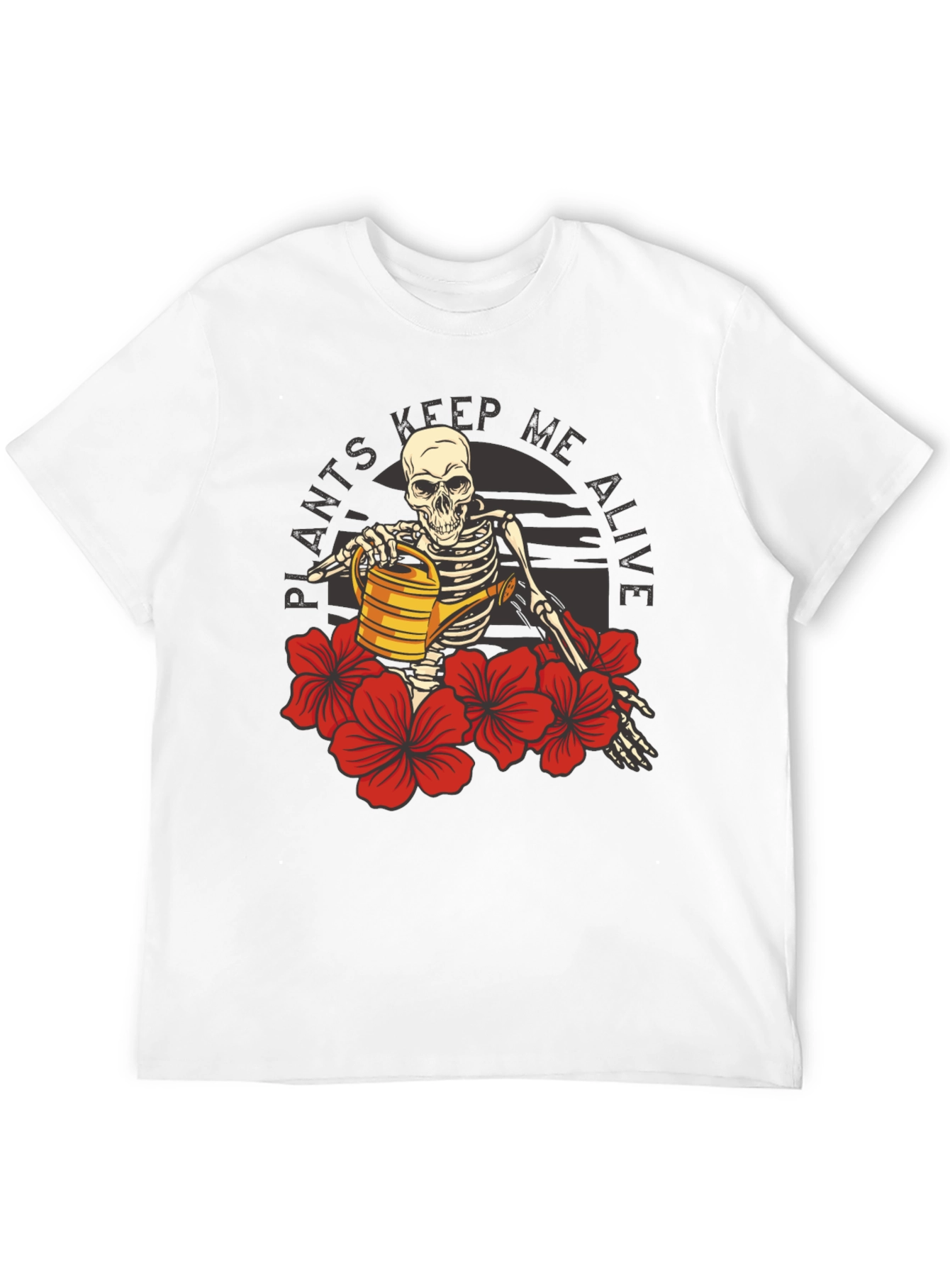 Plants Keep Me Alive Skeleton Graphic Tee