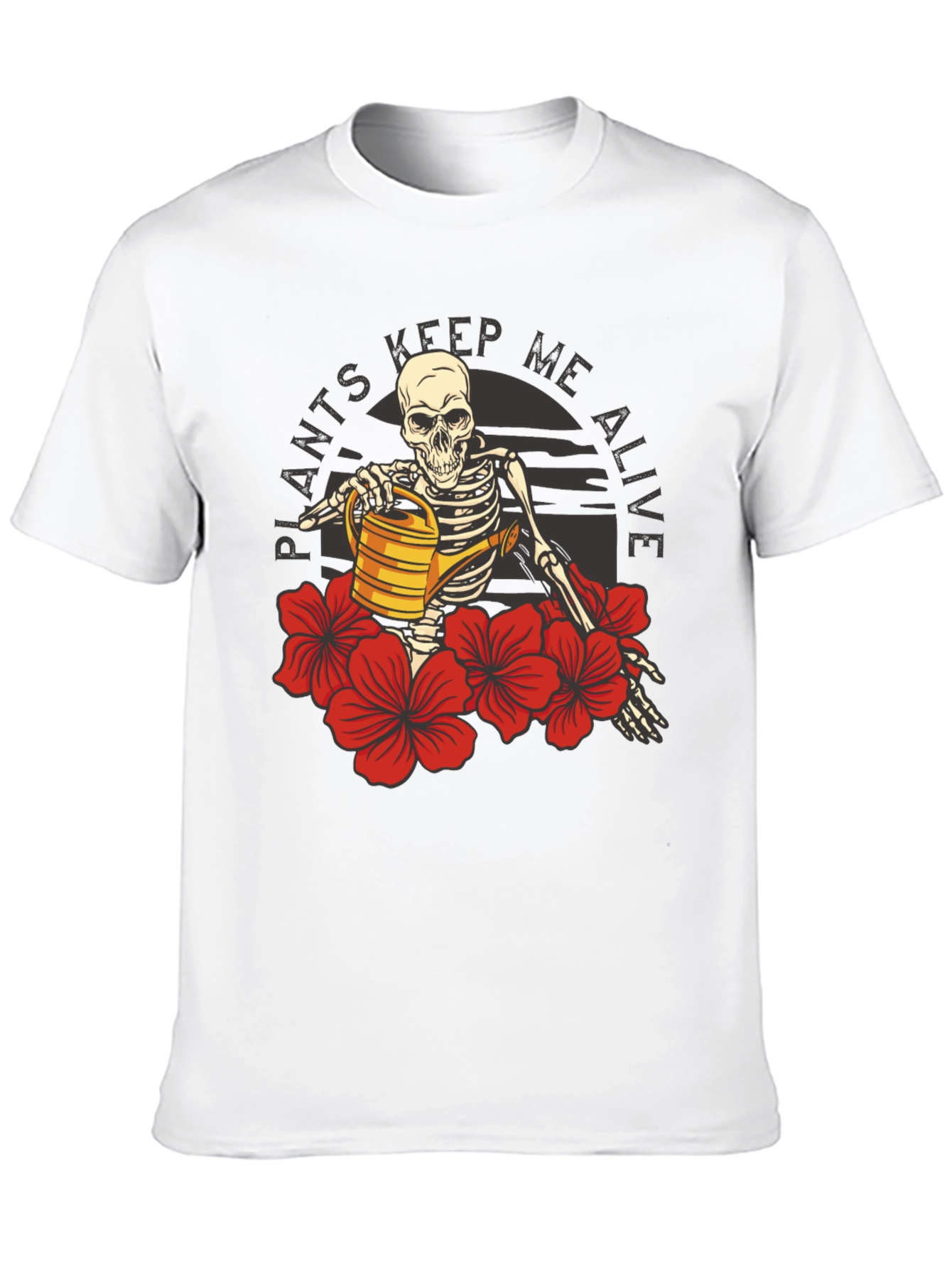 Plants Keep Me Alive Skeleton Graphic Tee