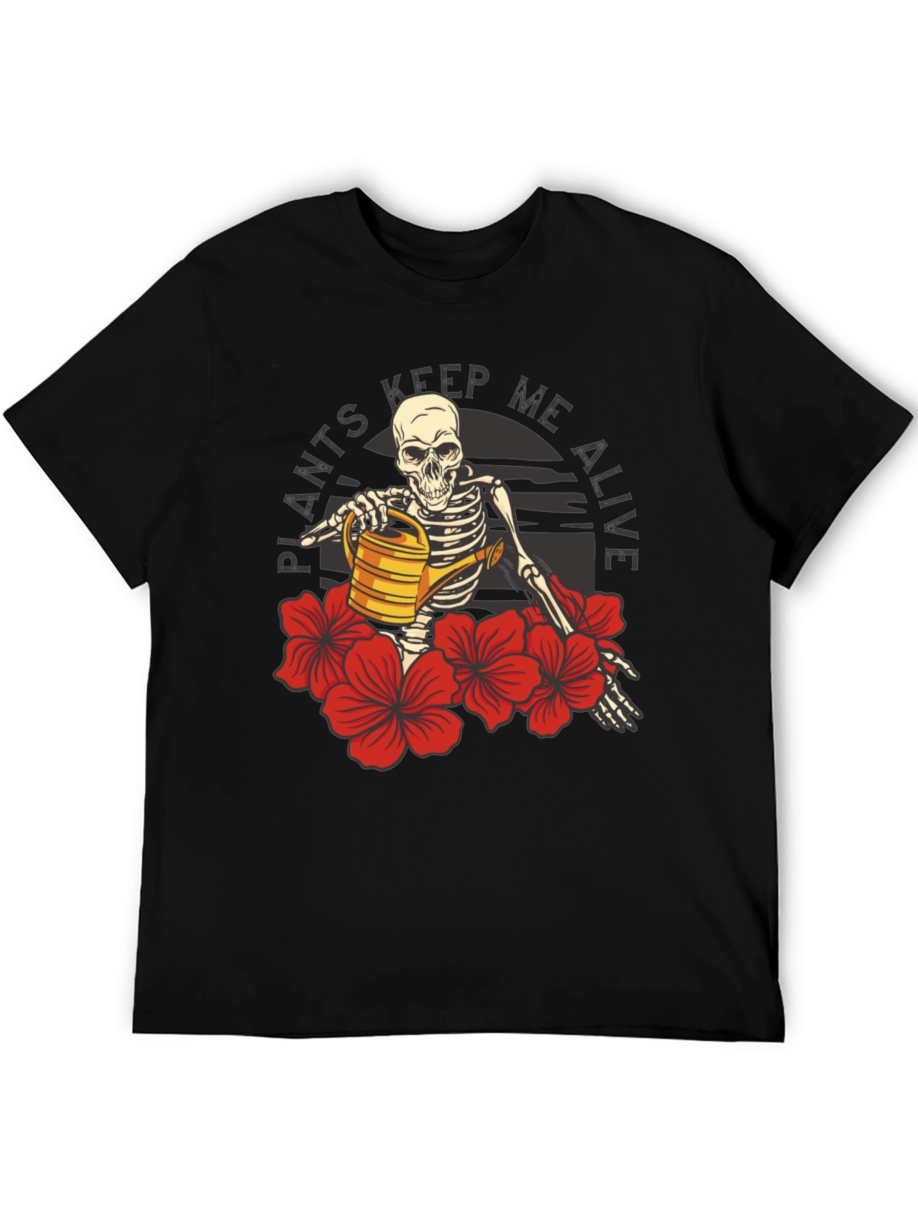 Plants Keep Me Alive Skeleton Graphic Tee
