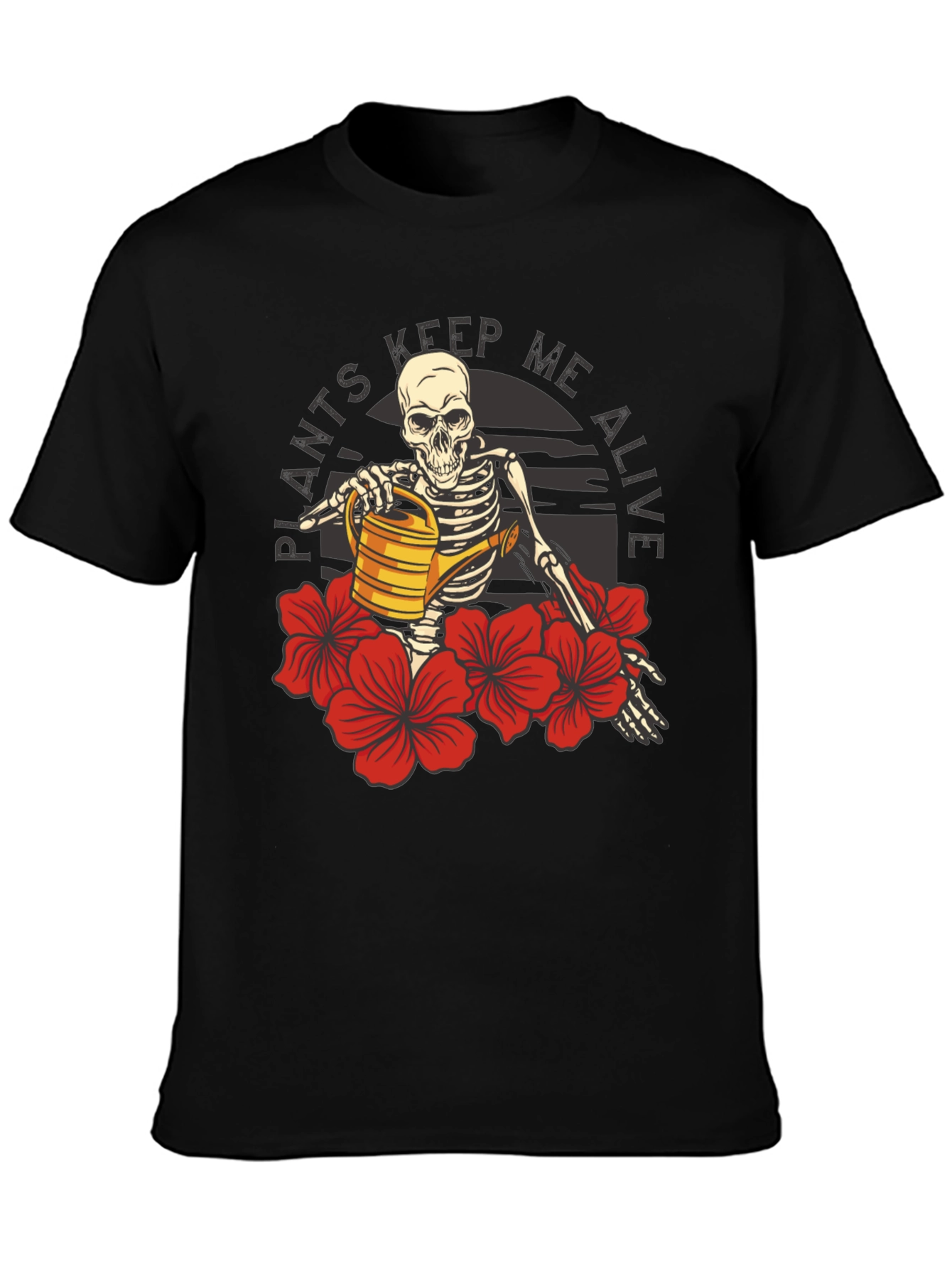 Plants Keep Me Alive Skeleton Graphic Tee