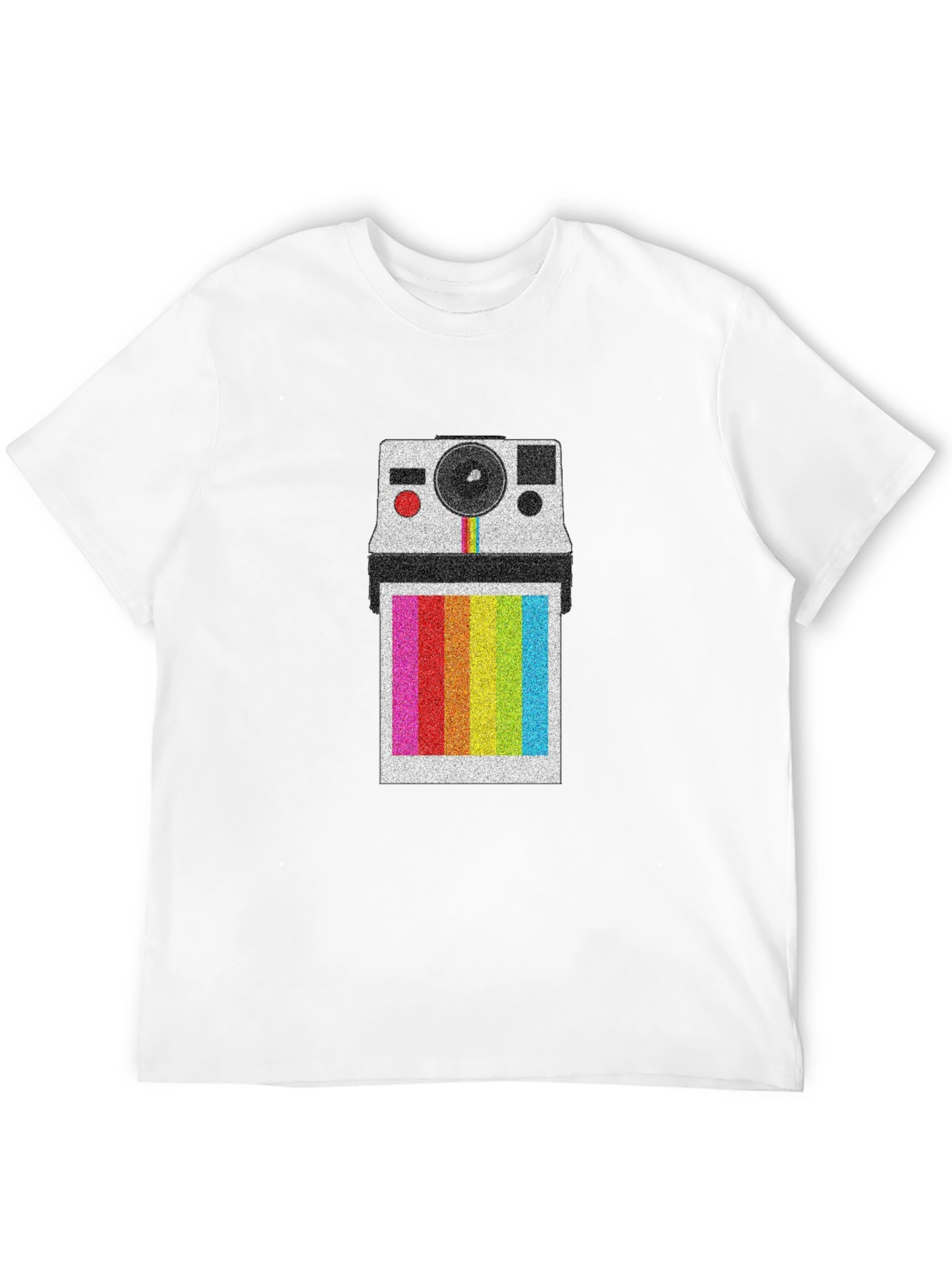 Retro Polaroid Camera T-Shirt - Rainbow Instant Print Design