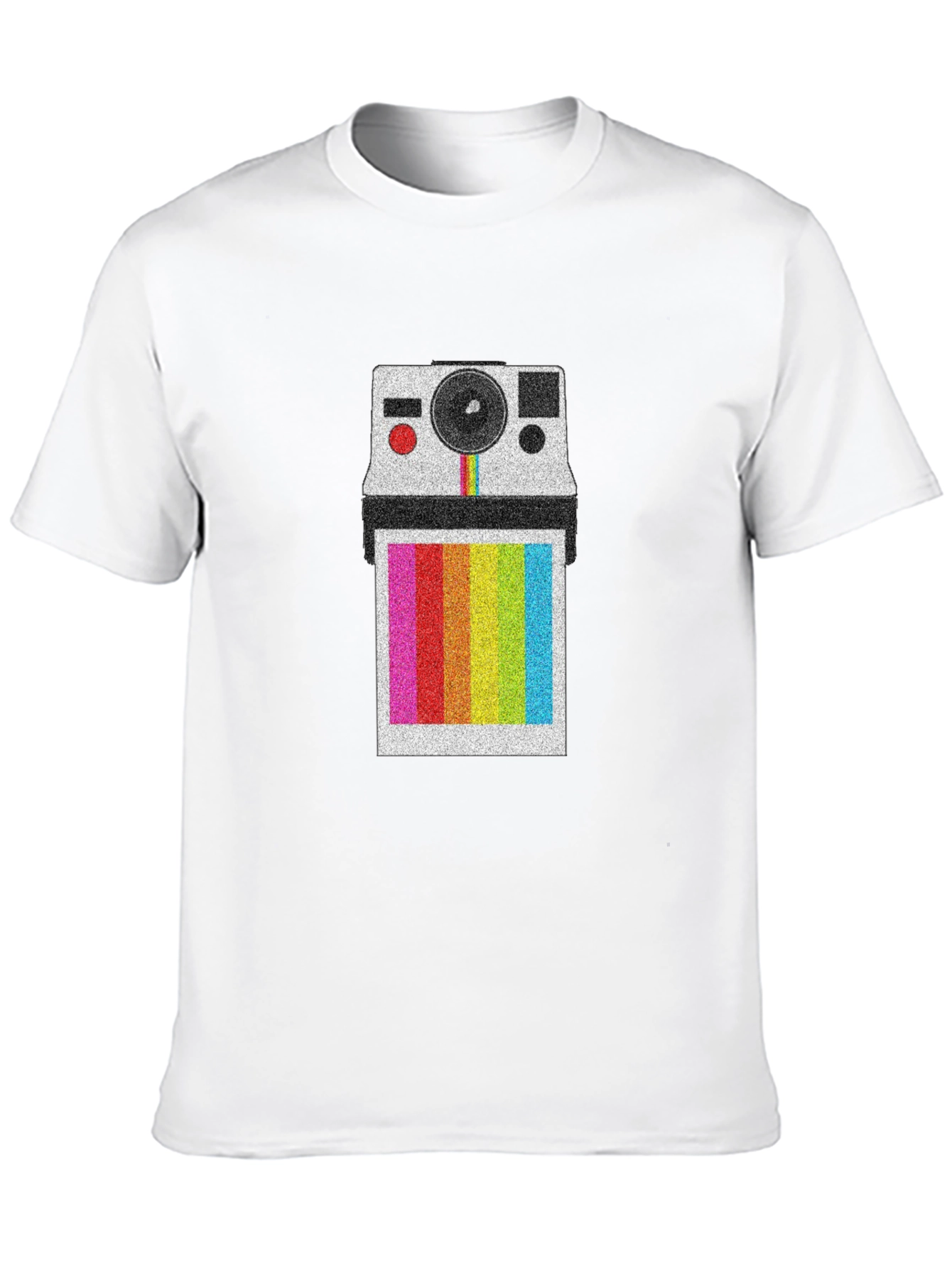 Retro Polaroid Camera T-Shirt - Rainbow Instant Print Design