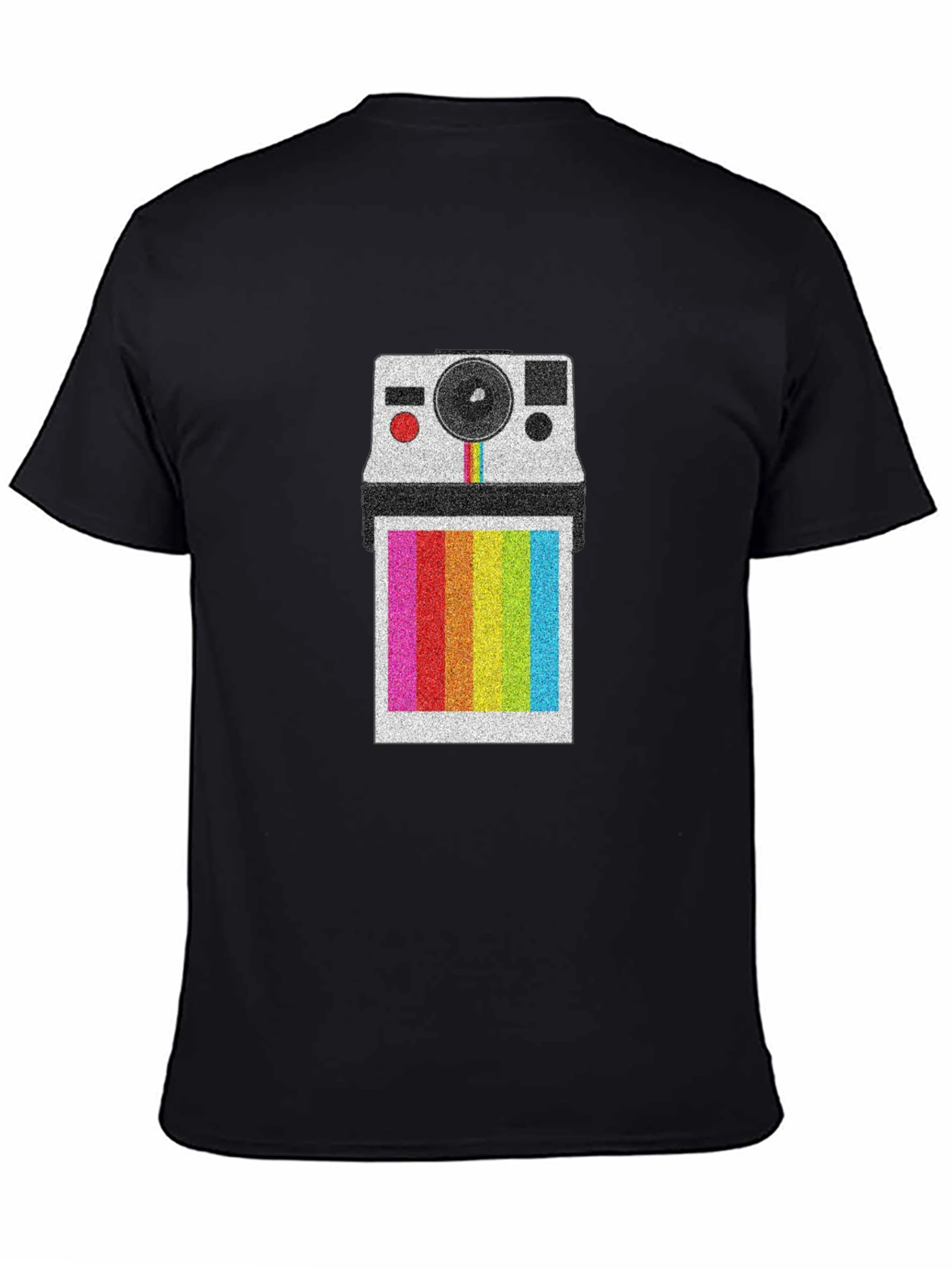 Retro Polaroid Camera T-Shirt - Rainbow Instant Print Design