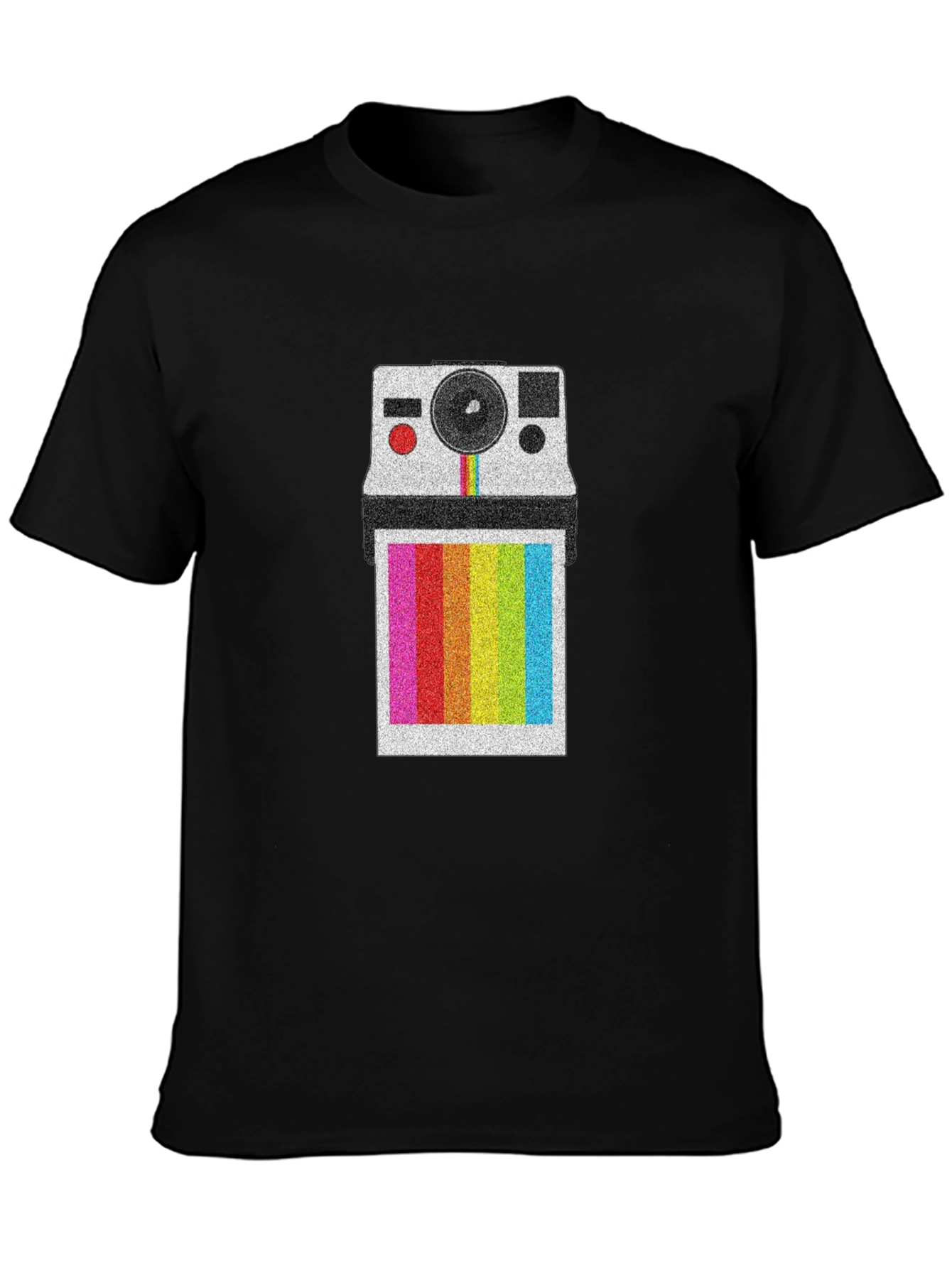 Retro Polaroid Camera T-Shirt - Rainbow Instant Print Design