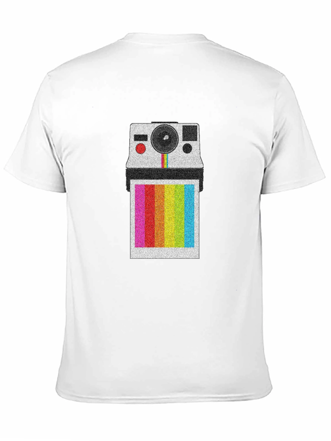 Retro Polaroid Camera T-Shirt - Rainbow Instant Print Design