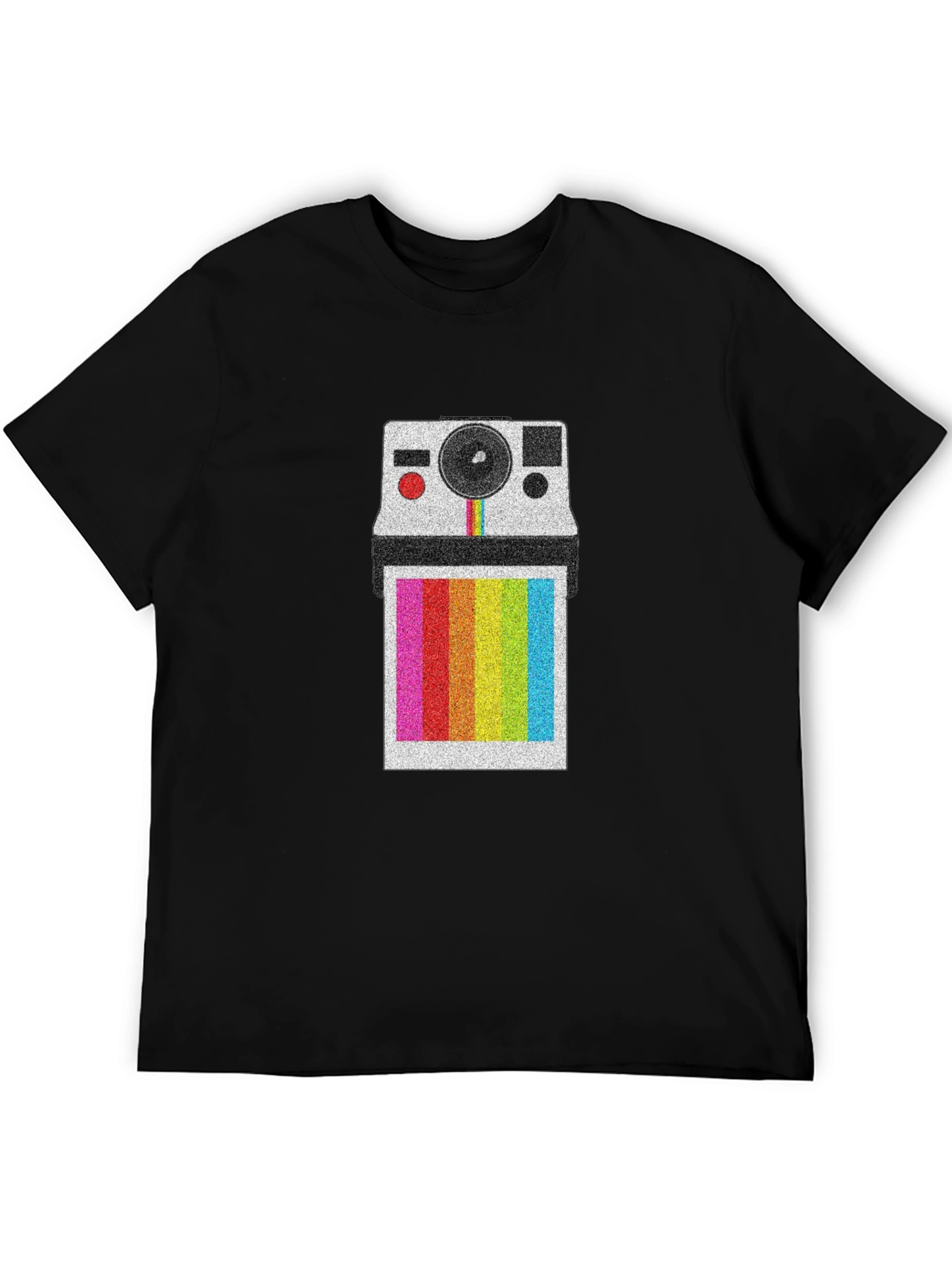 Retro Polaroid Camera T-Shirt - Rainbow Instant Print Design