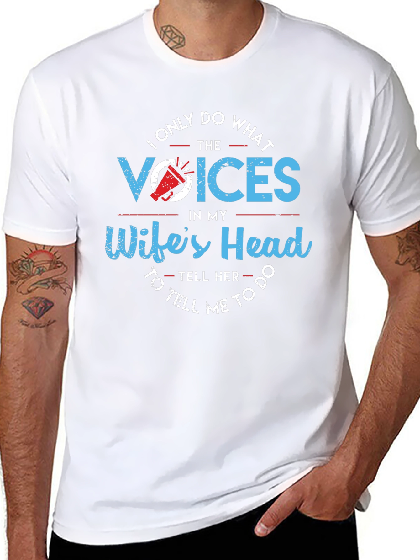 Humorous Wifes Voices Graphic T-Shirt