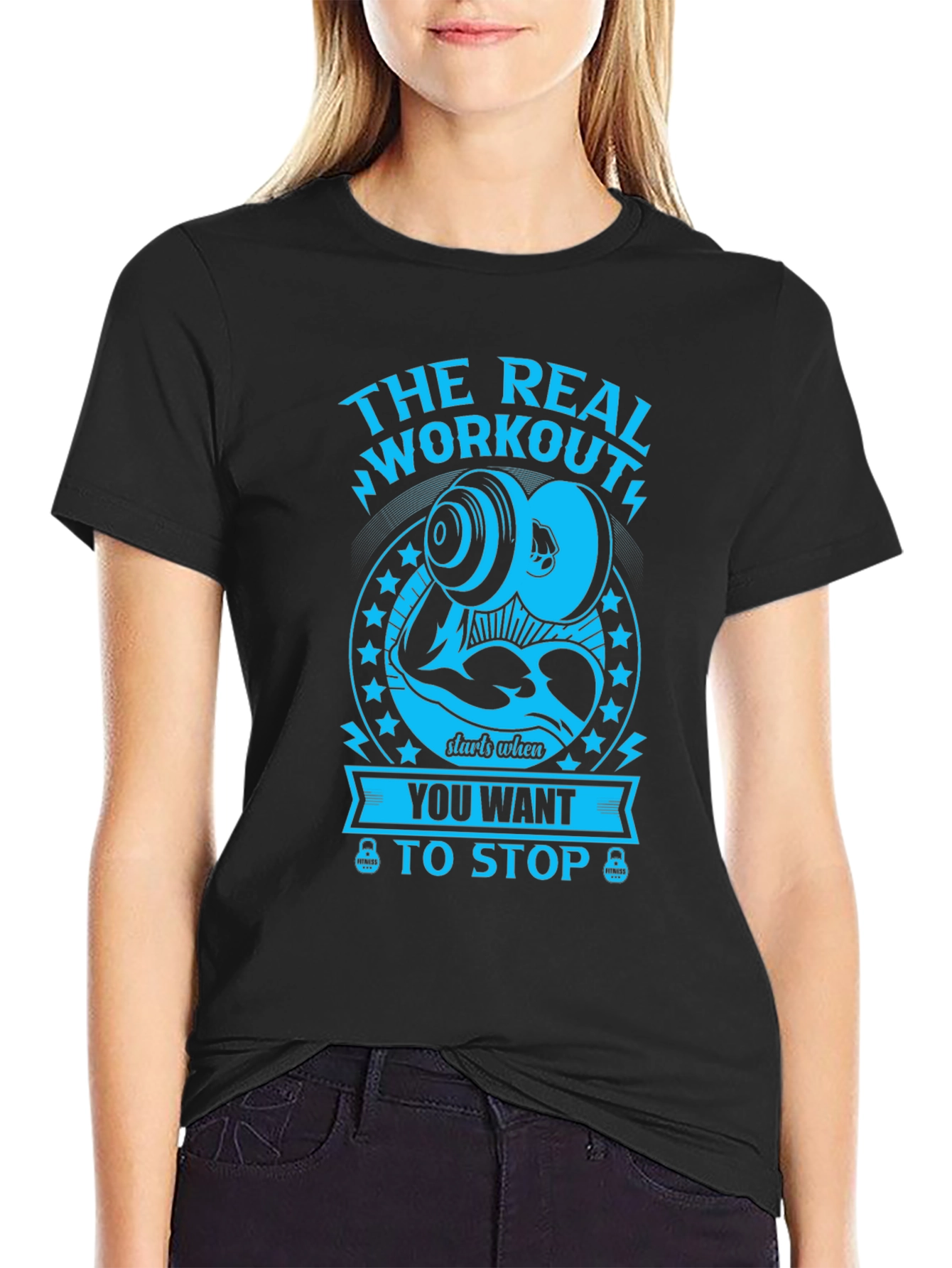 Workout Motivation Graphic Tee - Black
