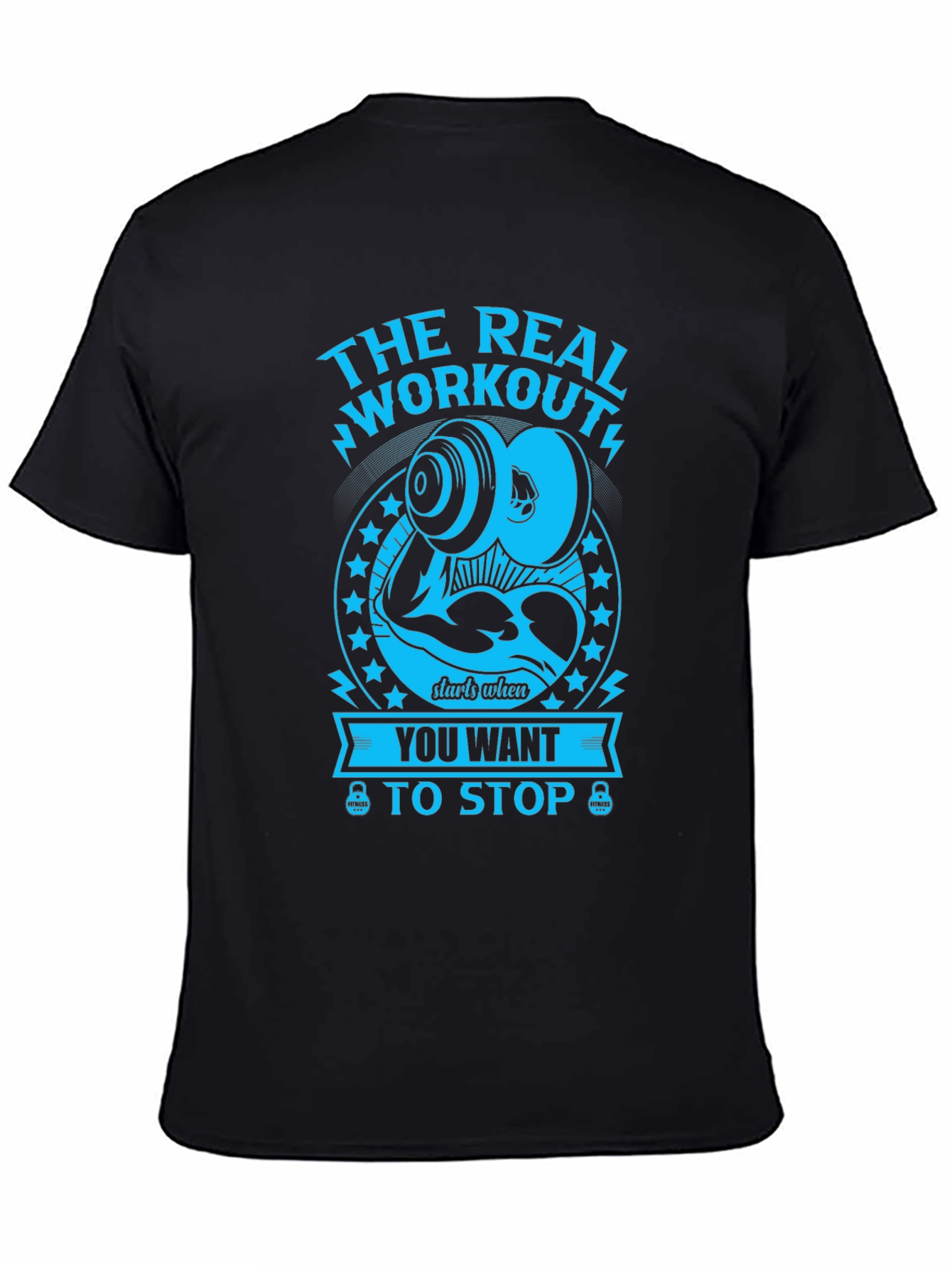 Workout Motivation Graphic Tee - Black