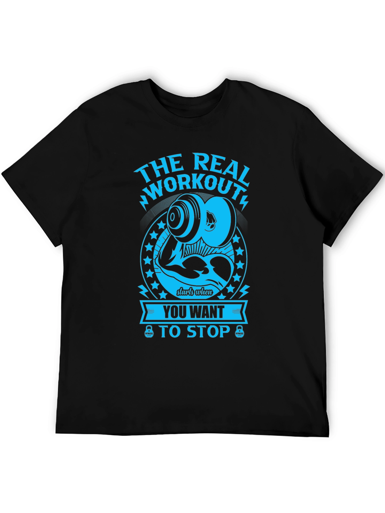 Workout Motivation Graphic Tee - Black