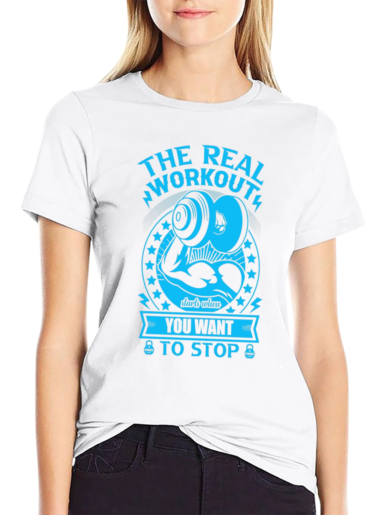 Workout Motivation Graphic Tee - Black