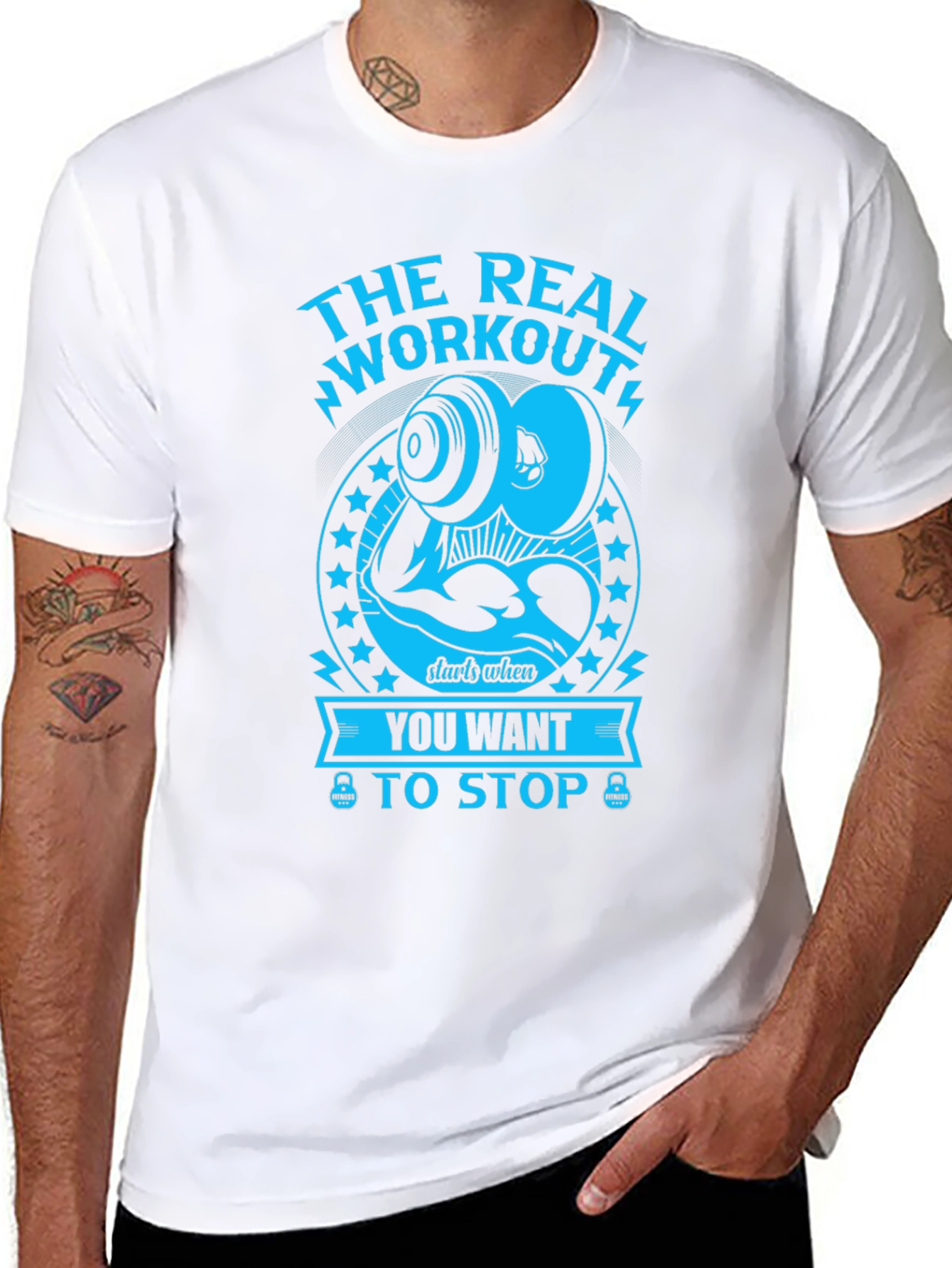 Workout Motivation Graphic Tee - Black